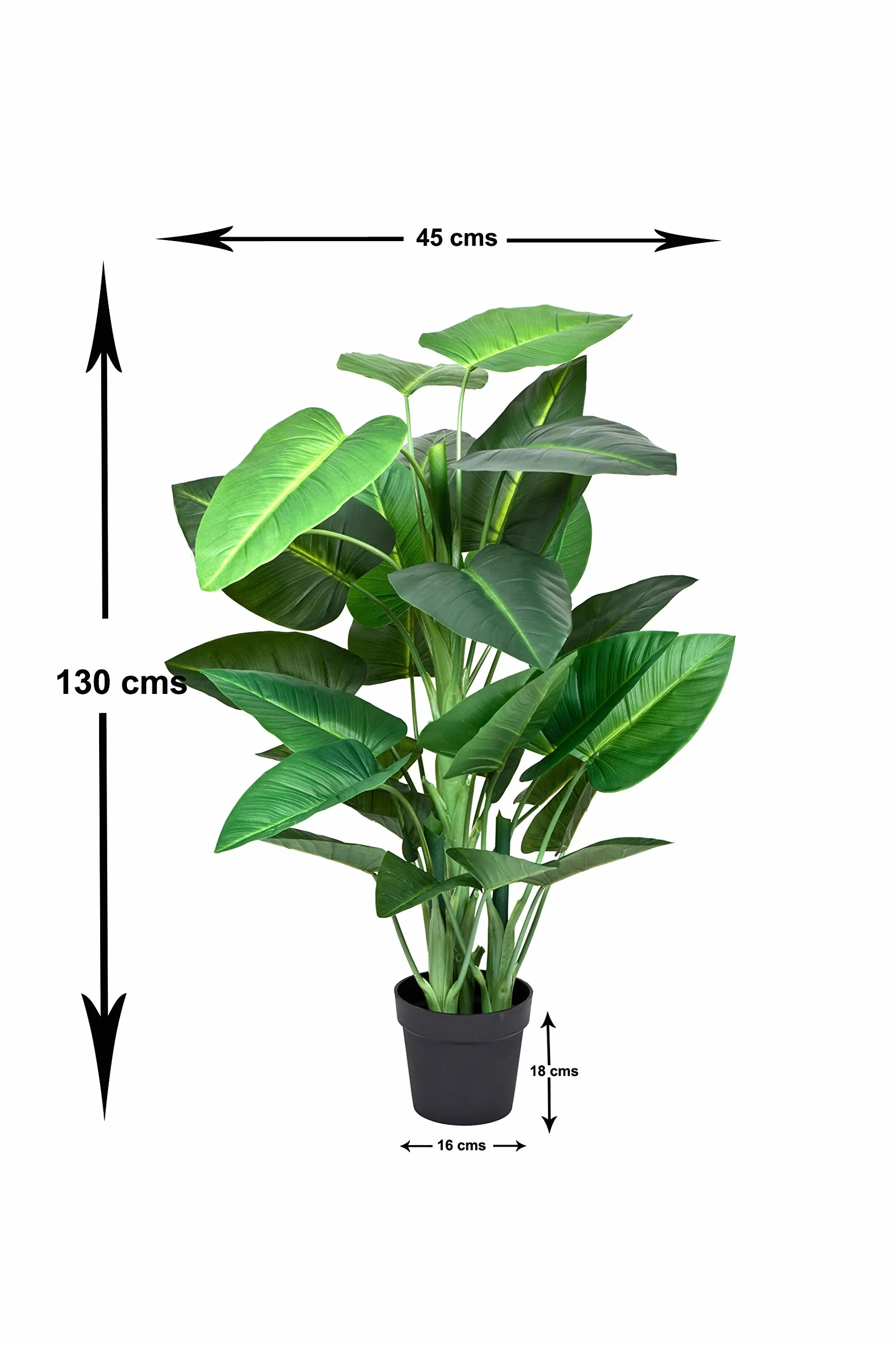 GreenBrokers Sztuczne drzewo liliowe kalia 130 cm w doniczce, zielone, 130 cm