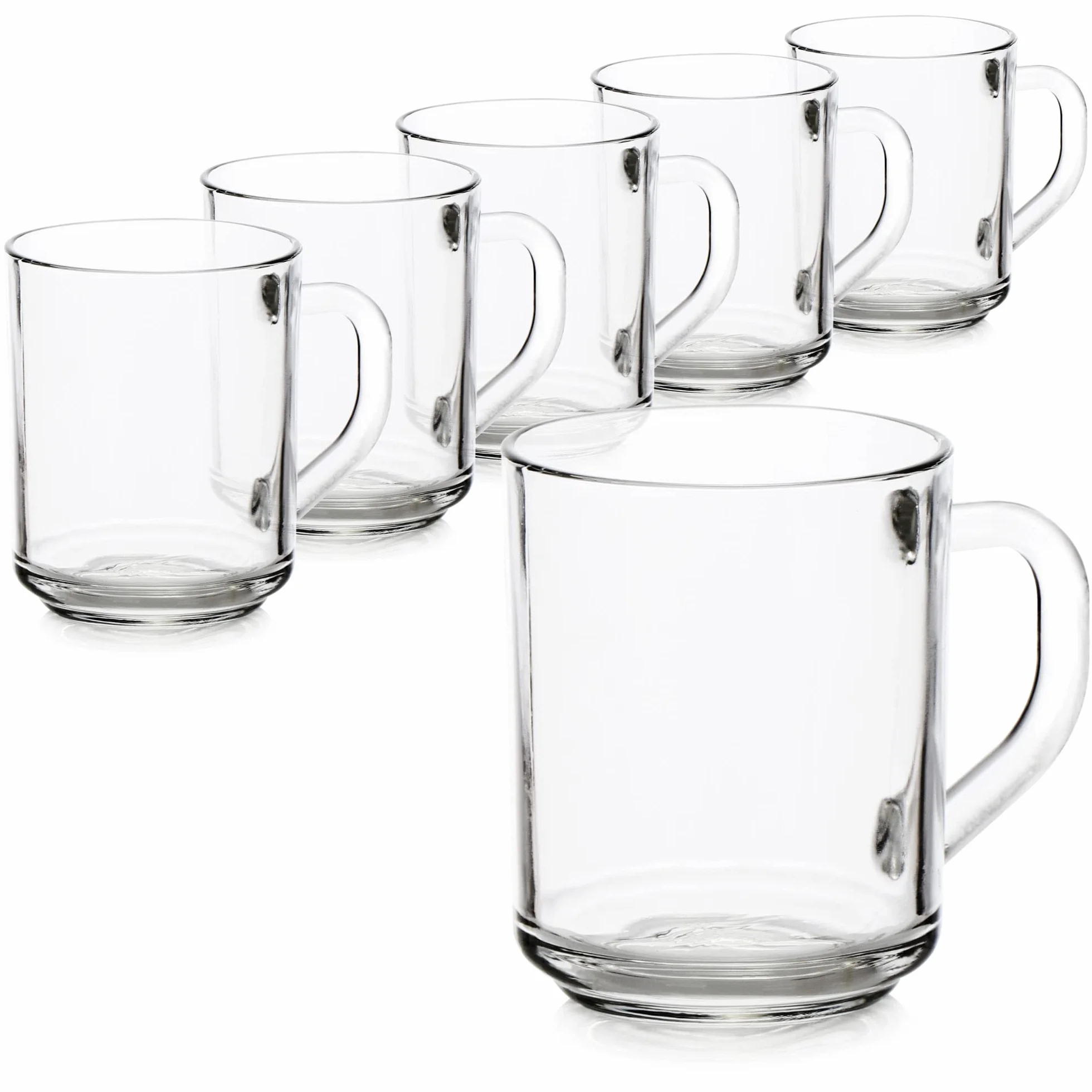 COM-FOUR 6 szklanki do picia 240 ml z uchwytem