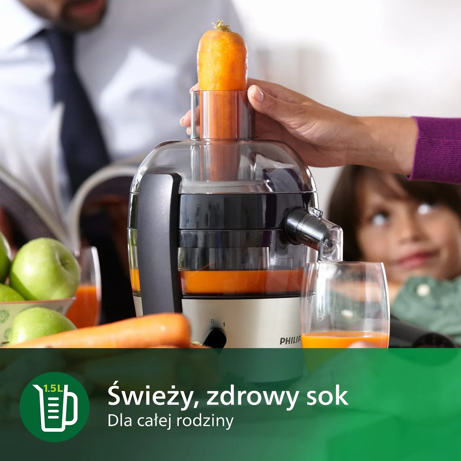 Philips Sokowirówka 500 W 1,5 l HomeID Quick Clean HR1832/00