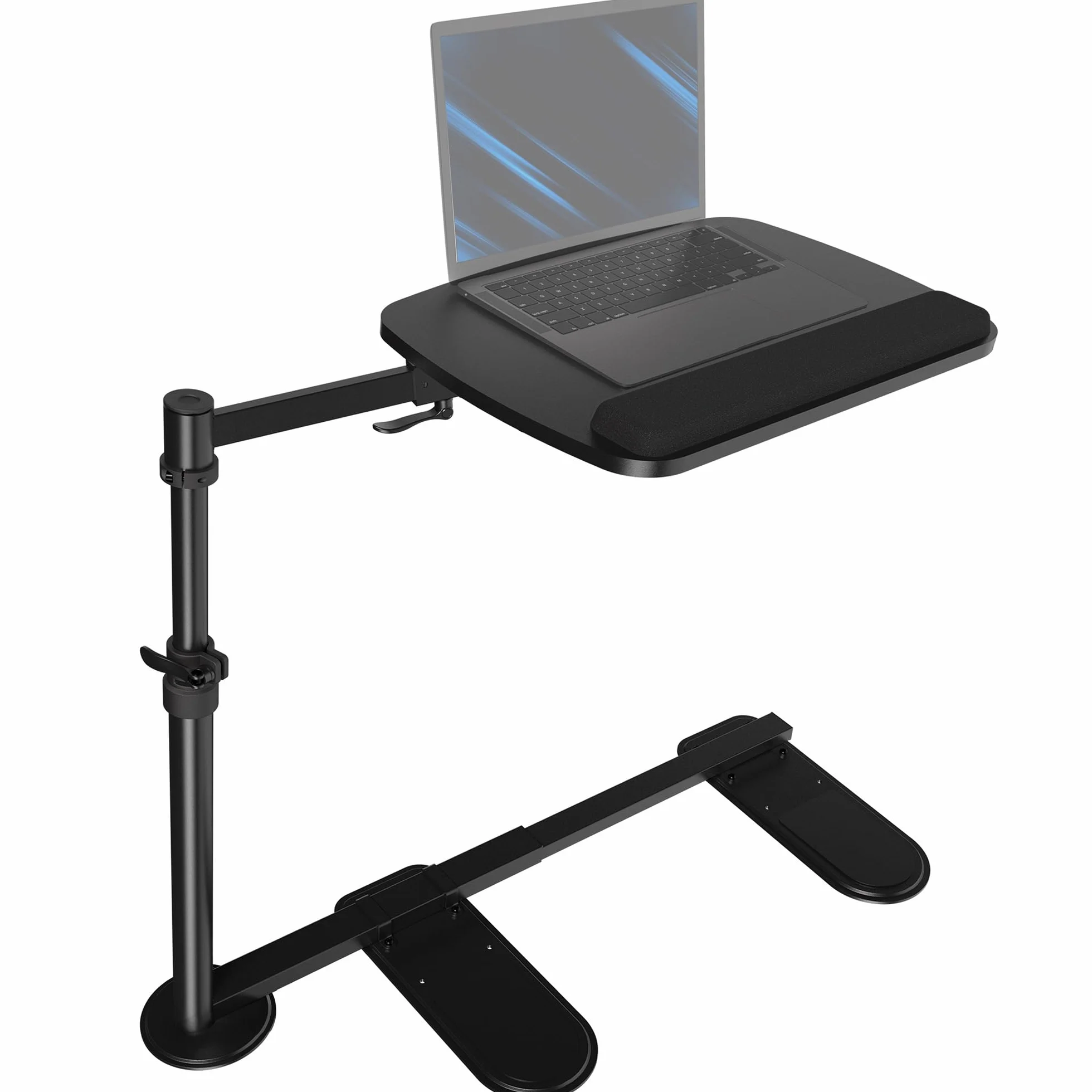VIVO DESK-ST02C stół obrotowy nad kanapą, biurko na laptopa, do pracy zdalnej, przenośna stacja robocza z regulowanym ramieniem obrotowym, 50 cm, kolor czarny
