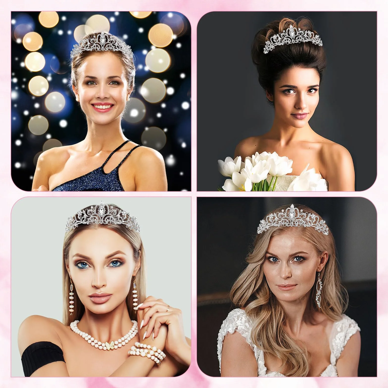 Korona księżniczki, diadem, dla kobiet, diadem, kryształowa tiara, korona księżniczki, elegancka korona księżniczki, biżuteria dla panny młodej, stras, opaska na czoło, prezent dla kobiet, na wesele,