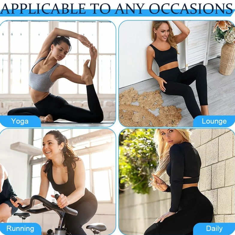Flintronic Damskie legginsy sportowe, długie spodnie gimnastyczne damskie, spodnie fitness slim fit, spodnie damskie, spodnie z wysokim stanem elastyczne/miękkie do fitnessu jogi kolarstwa
