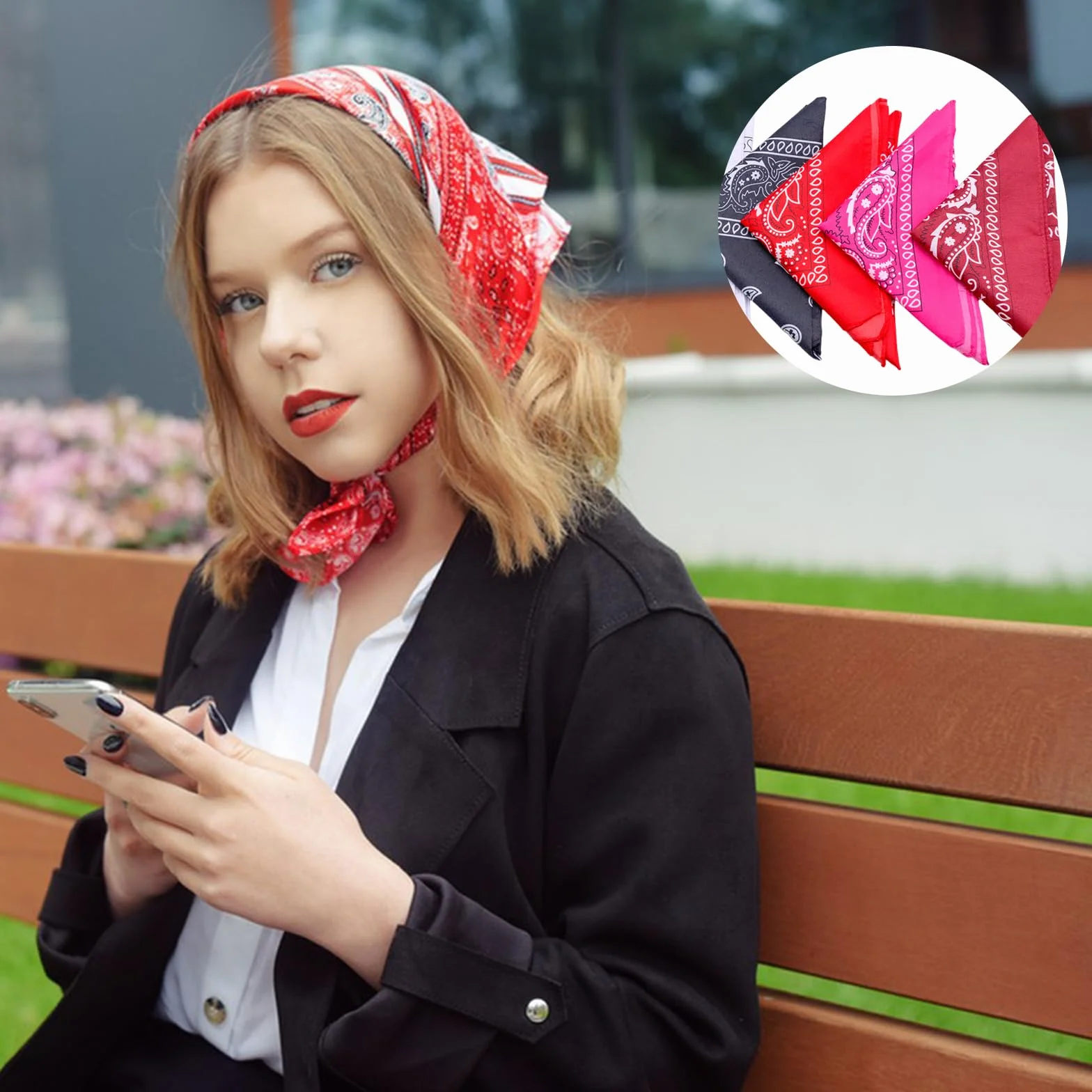 12 sztuk bandany damskie, 55x55cm chustka na głowę męska, kwadratowa bandana męska z poliestru, 12 kolorów paisley bandana chustka na szyję, dla dorosłych i dzieci