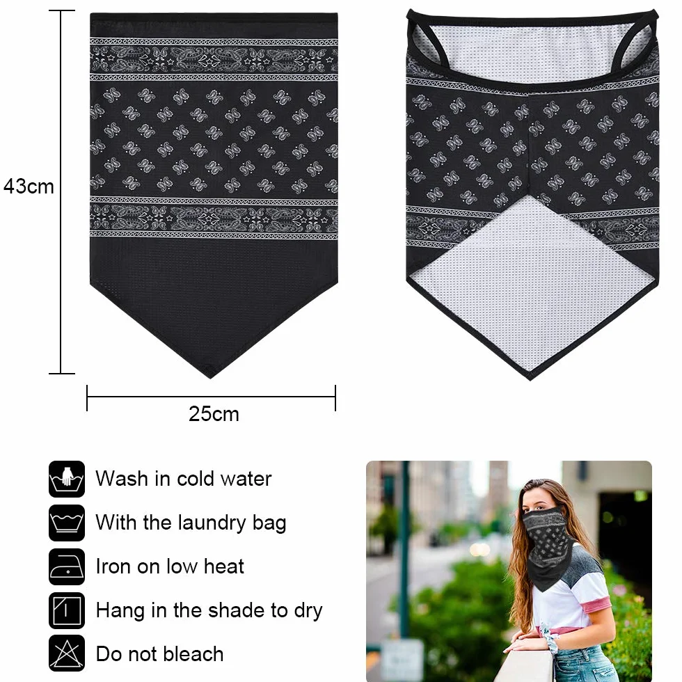 flintronic Wielofunkcyjna chusta na twarz, elastyczna, ochrona ust, męska/damska, chusta na szyję, nakrycie głowy, ochrona przed słońcem, kominiarka, szal do jogi, biegania, wędrówek, W20/L31
