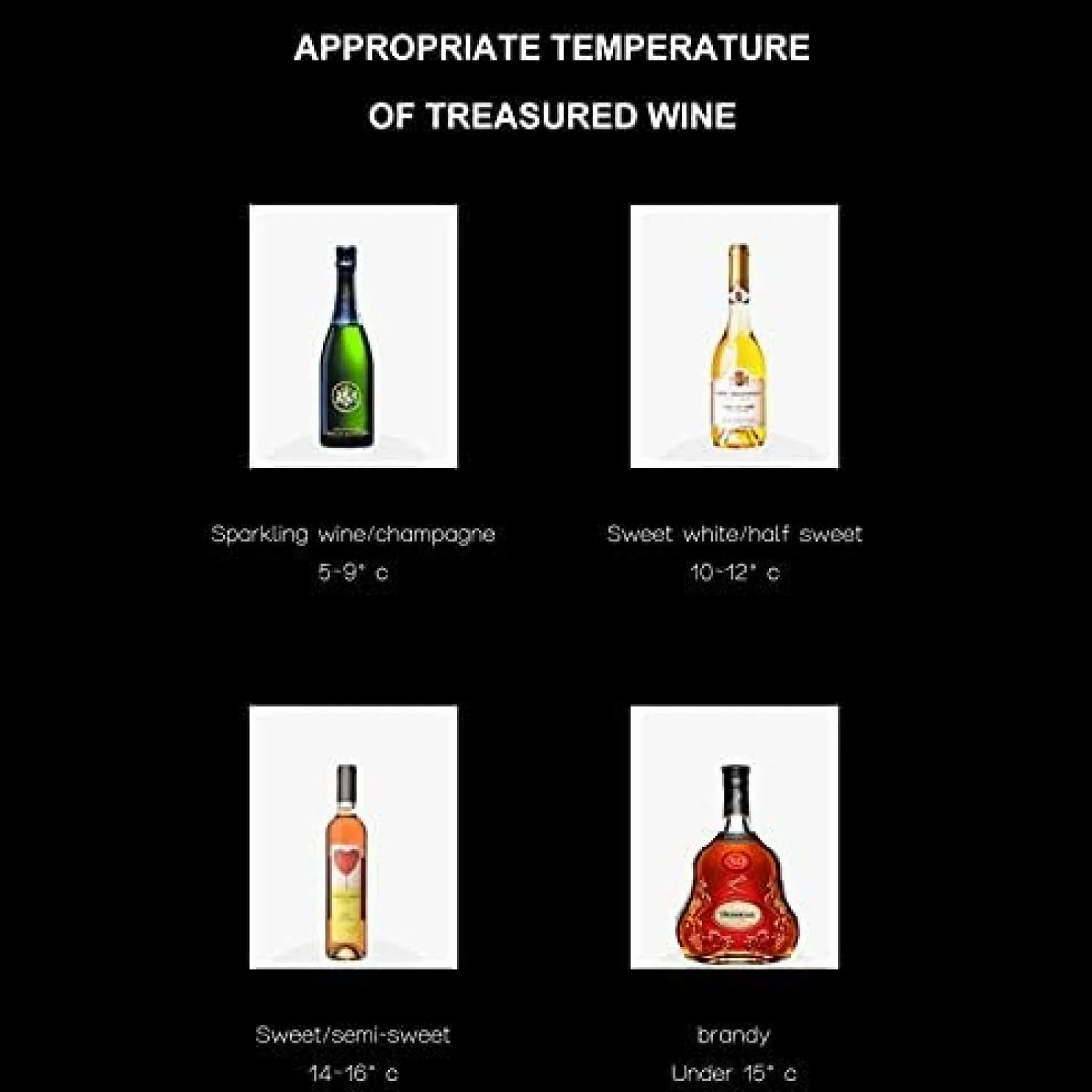 Lodówka na wino wolnostojąca czarna 8 butelek z zamkiem cyfrowa regulacja temperatury szklane drzwi