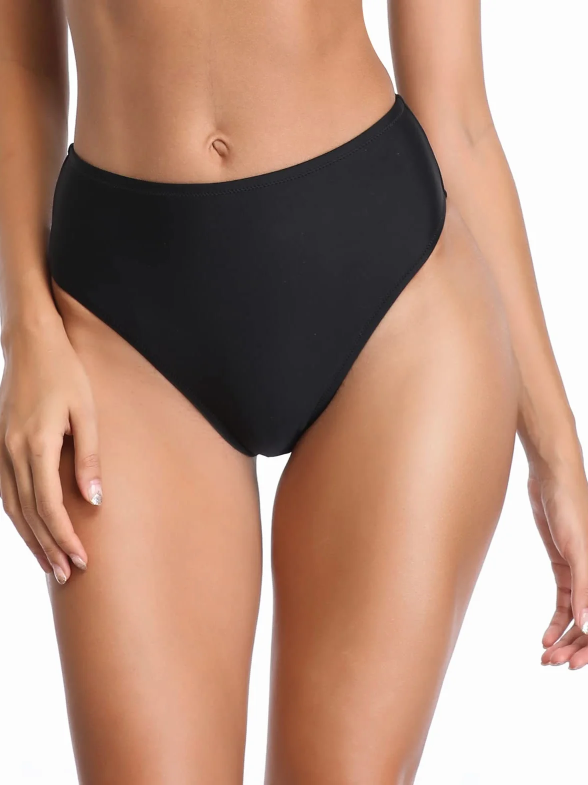 RELLECIGA Damski dół bikini z wysokim stanem, Czarny, S