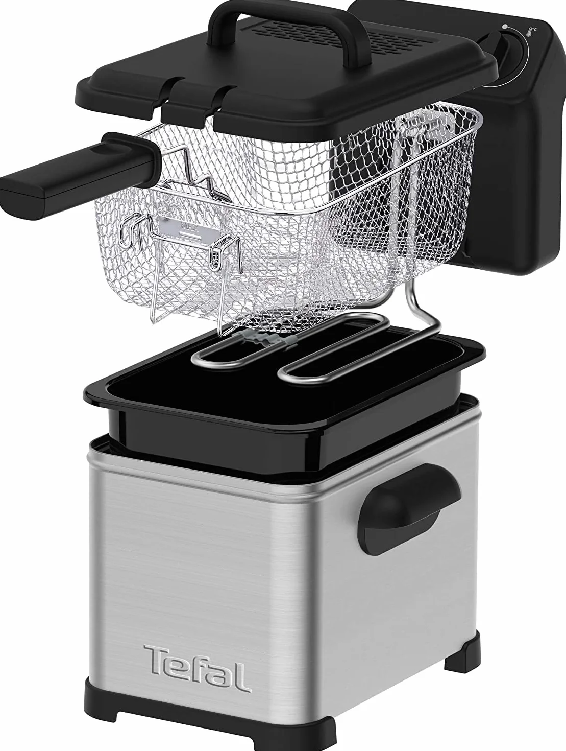 Tefal Family Pro Access frytkownica 4,0 l, 3000 W, półprofesjonalna z olejem, wyjmowany pojemnik na olej, technologia stref chłodzenia, łatwe czyszczenie, chrupiące frytki, stal nierdzewna, czarna,
