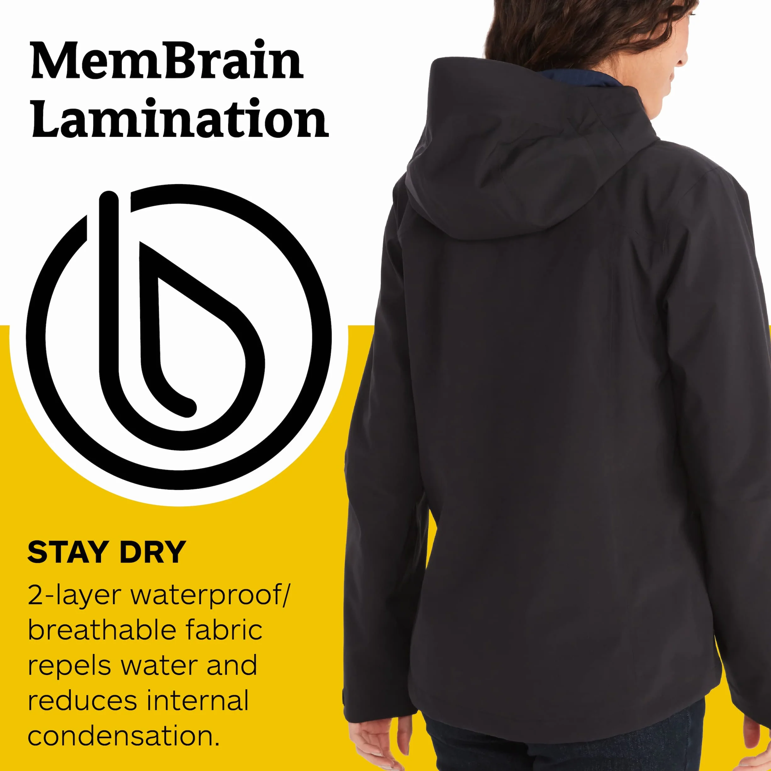 Marmot Kobiety Wm's PreCip Eco Pro Jacket, Wodoodporna kurtka przeciwdeszczowa, oddychający płaszcz przeciwdeszczowy, składana wiatrówka hardshell, idealna na trekking, Black, M
