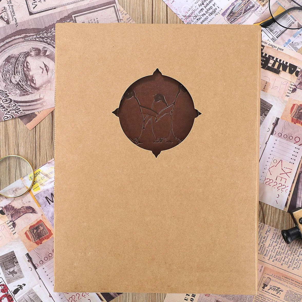 Album do scrapbookingu skórzany vintage z możliwością uzupełniania czarne strony prezent walentynkowy rocznicowy