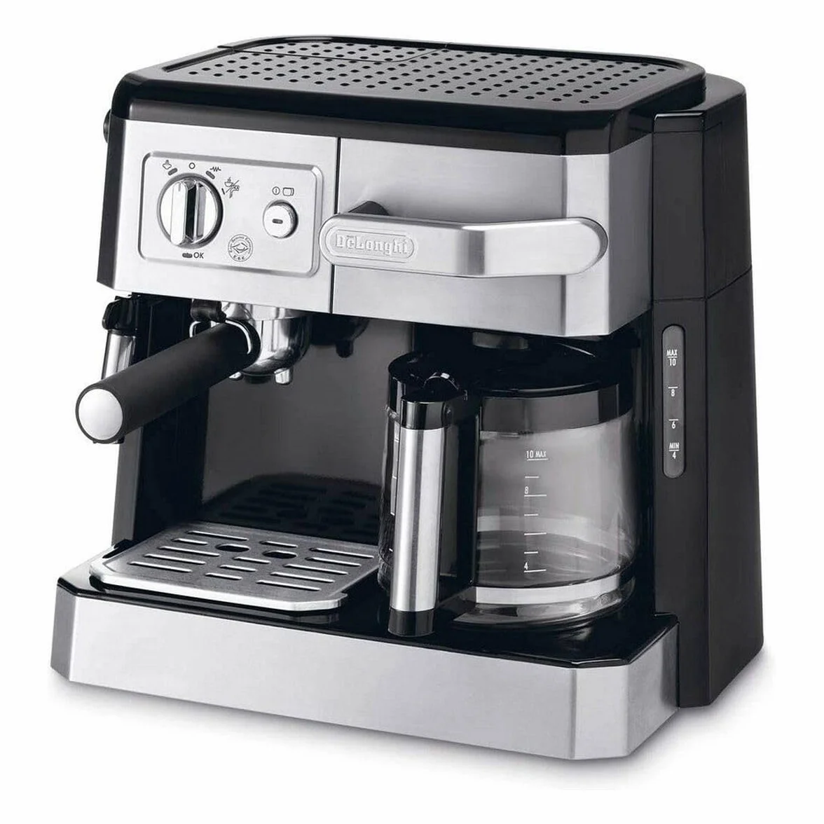 Ekspres do kawy De'Longhi BCO 421.S kombinowany, stal nierdzewna/czarna, 1 l