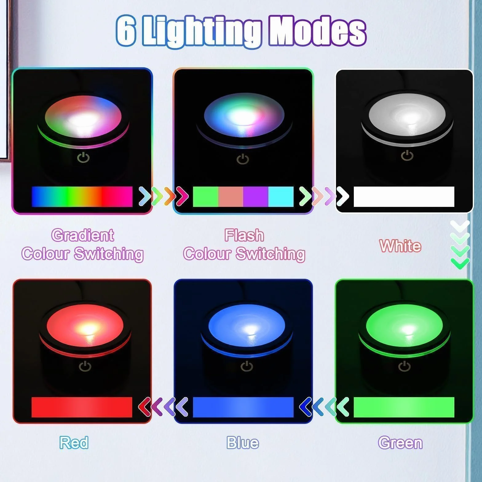 EEEKit Podstawka LED, Zestaw 2 Kolorowych Lamp, Stojak na Kryształy z Zmianą Kolorów do Szklanej 3D Sztuki