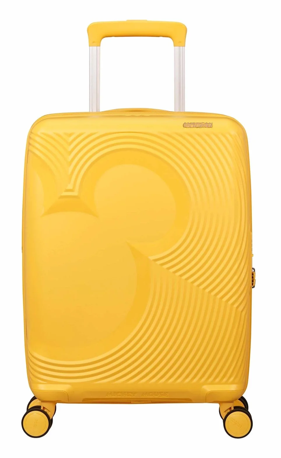 American Tourister Mickey Magic - walizka podreczna 55 x 40 x 20/23 cm - wózek kabinowy z twarda skorupa dla Ryanair, easyJet & Most Airlines, 37/44 L, Zólty (Mickey Flower Yellow)