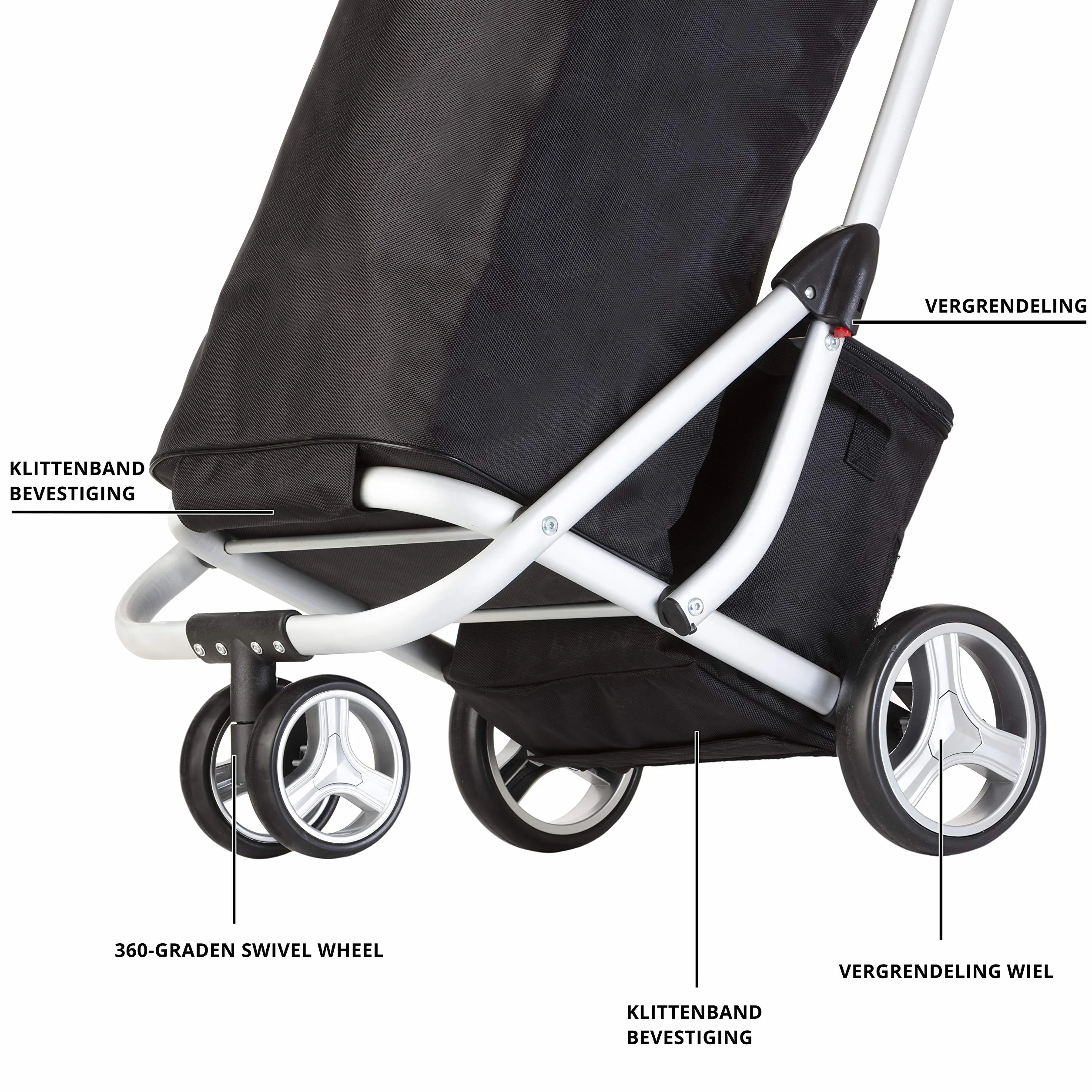 Shoppingcruiser wózek na zakupy 59 L 3 koła Czarny