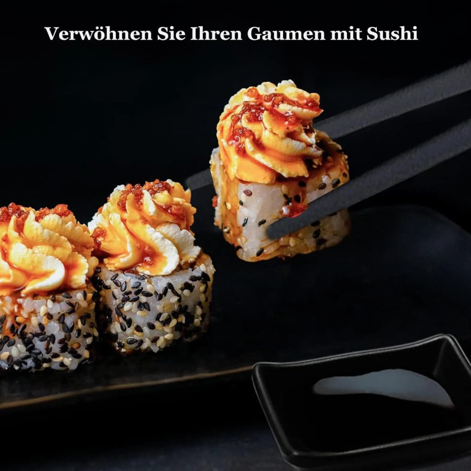 Łupek talerz do sushi 8-częściowy z miseczkami do dipów 21x10 cm dla 2 osób