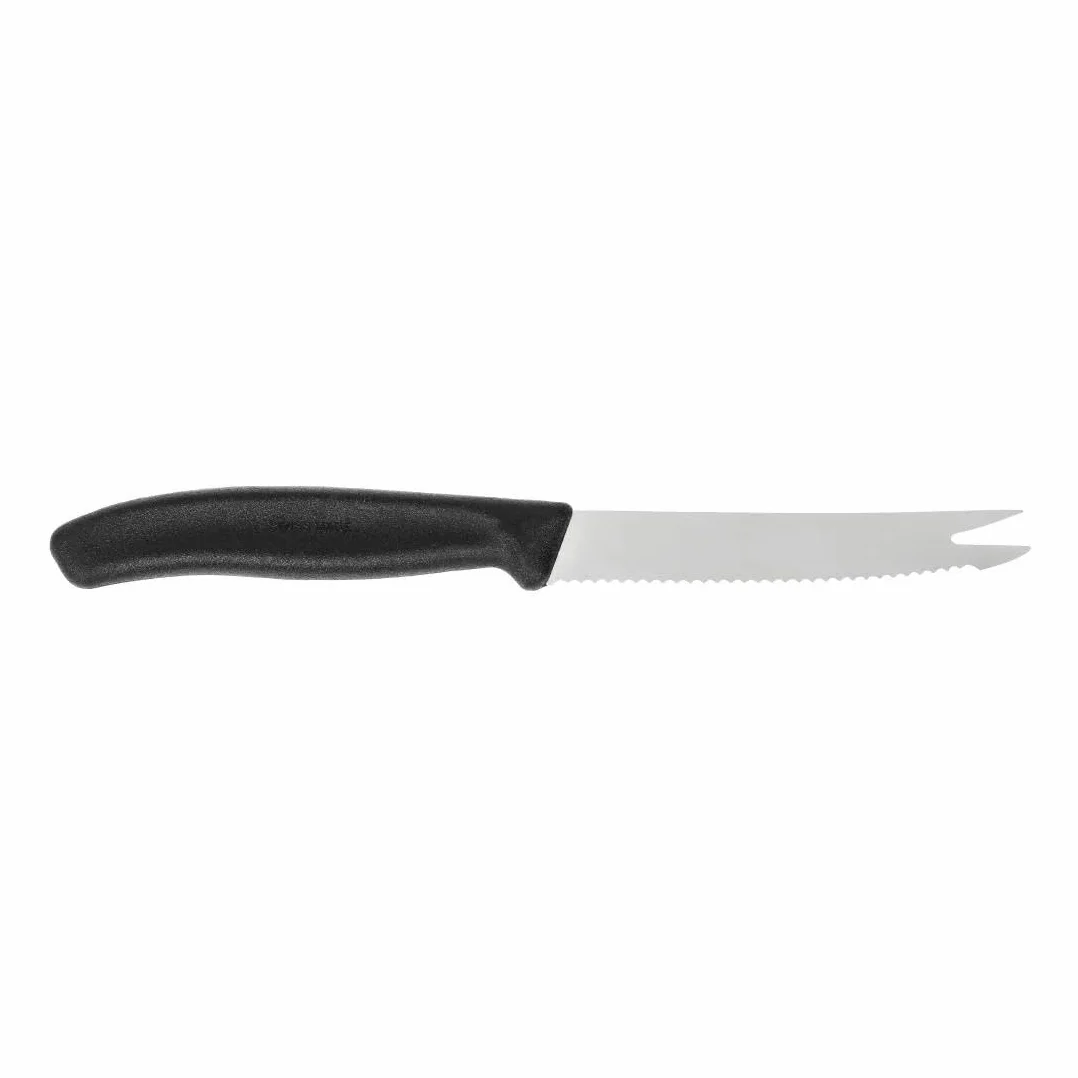 Victorinox Swiss Classic nóż do sera i kiełbasy, ostrze faliste, czarny