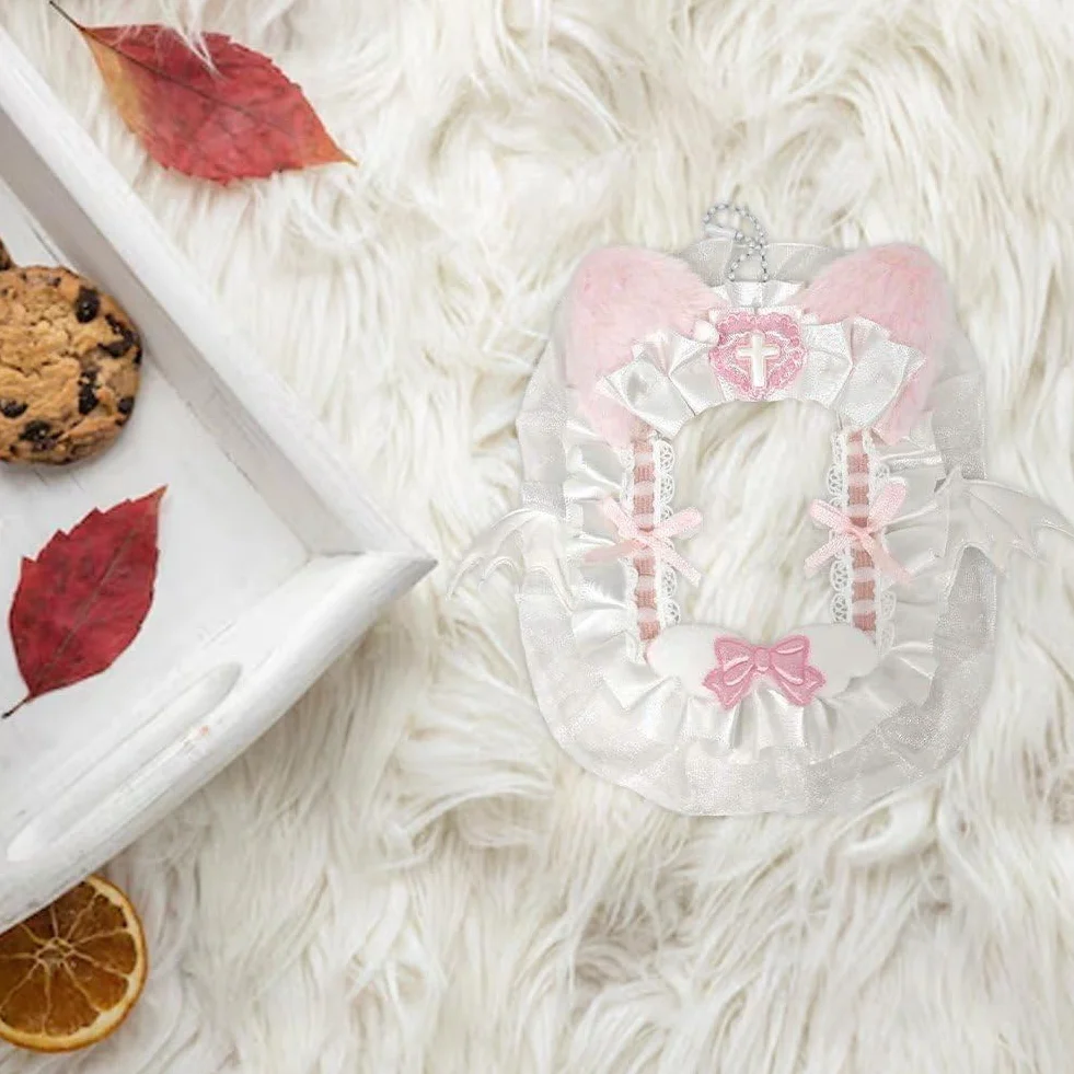 Miękki Koronkowy Uchwyt na Karty Fotograficzne, Etui na Karty do Pokera KPOP Etui na Karty Fotograficzne z Wstążką, Łukikiem Sweet Itabag Ozdoba Etui na Karty ID Pokrowczyk na Karty