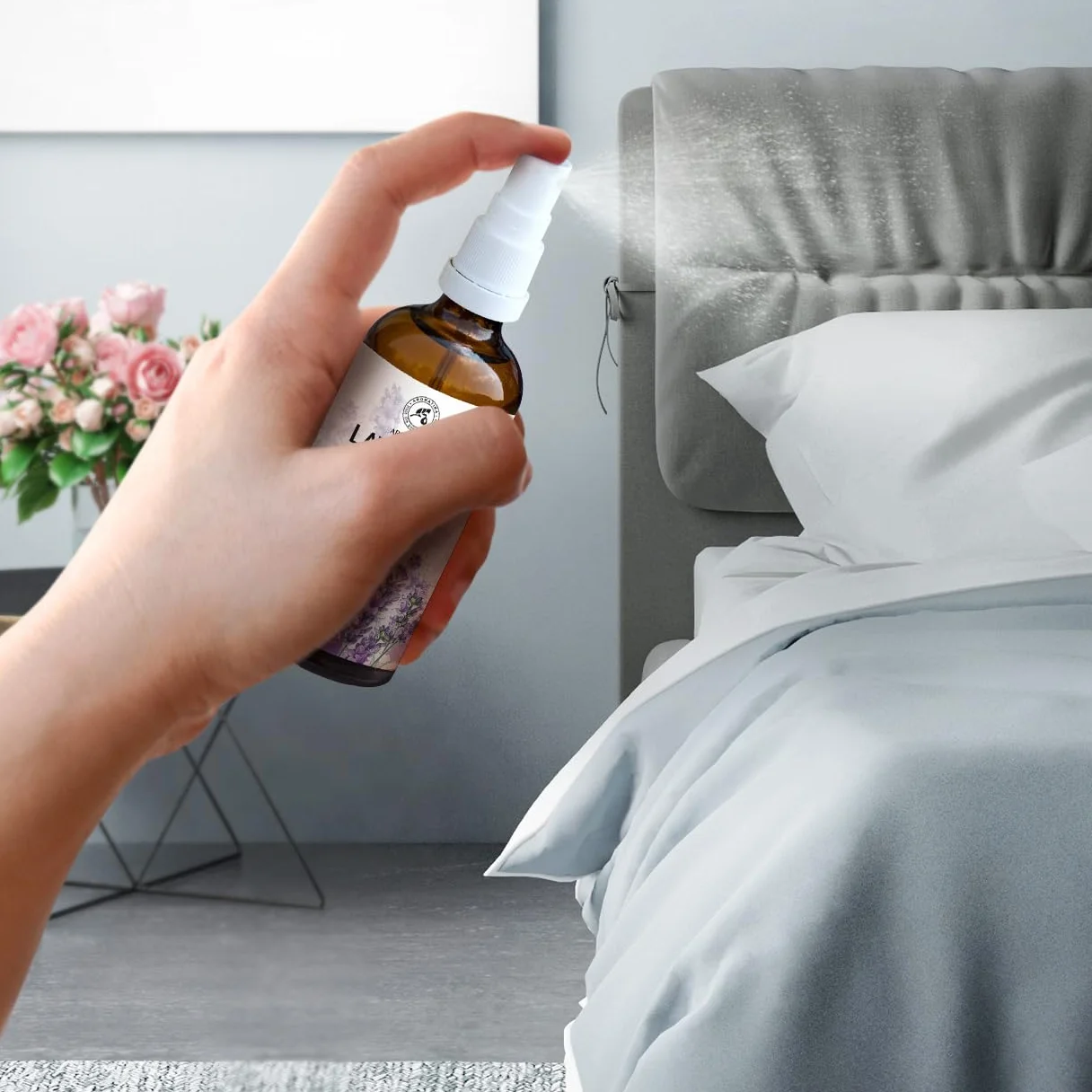 Lawendowy Spray Olejek Lawendowy - 100ml - Spray do Spania i Poduszek - Odświeżacz do Szafy