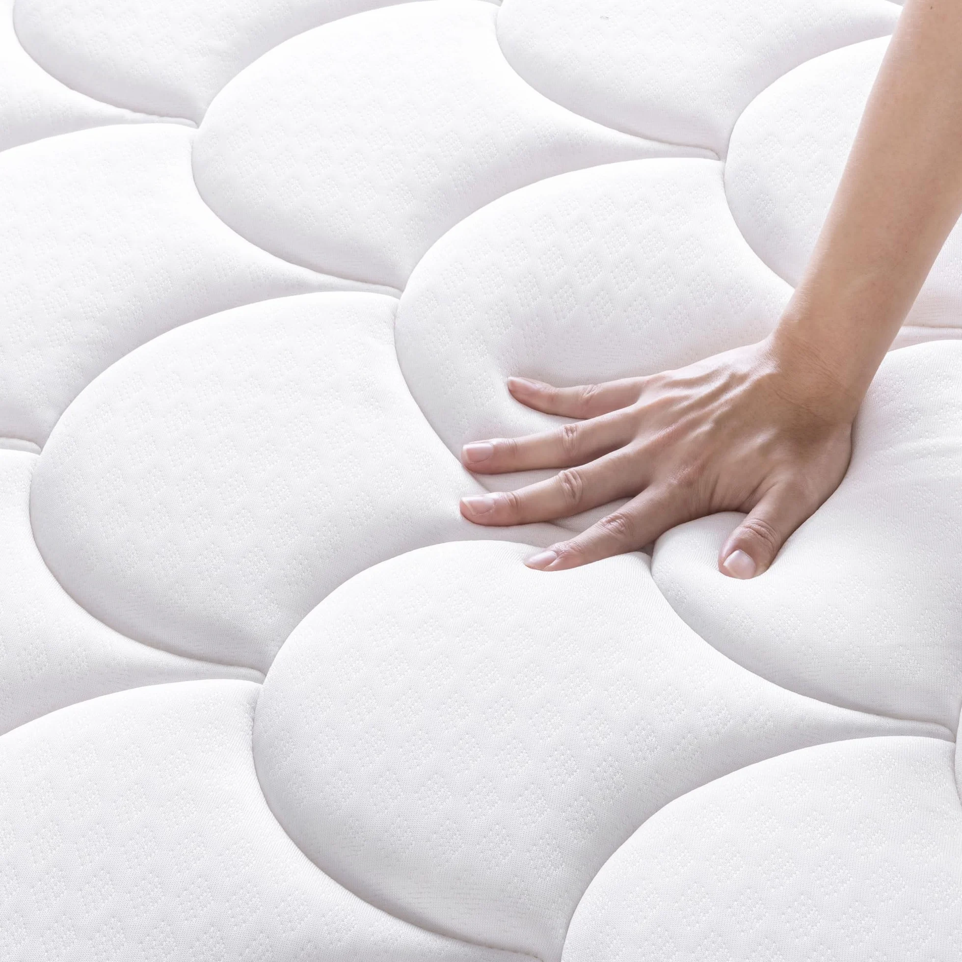 Zinus Materac hybrydowy, Memory Foam, biały, pojedynczy