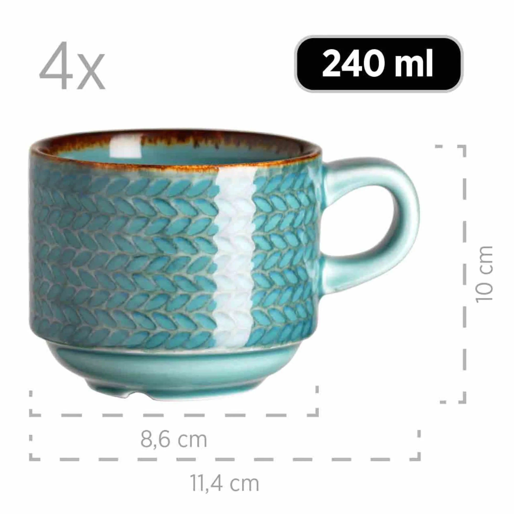 Prospero Premium serwis do kawy 12-częściowy porcelana niebieski