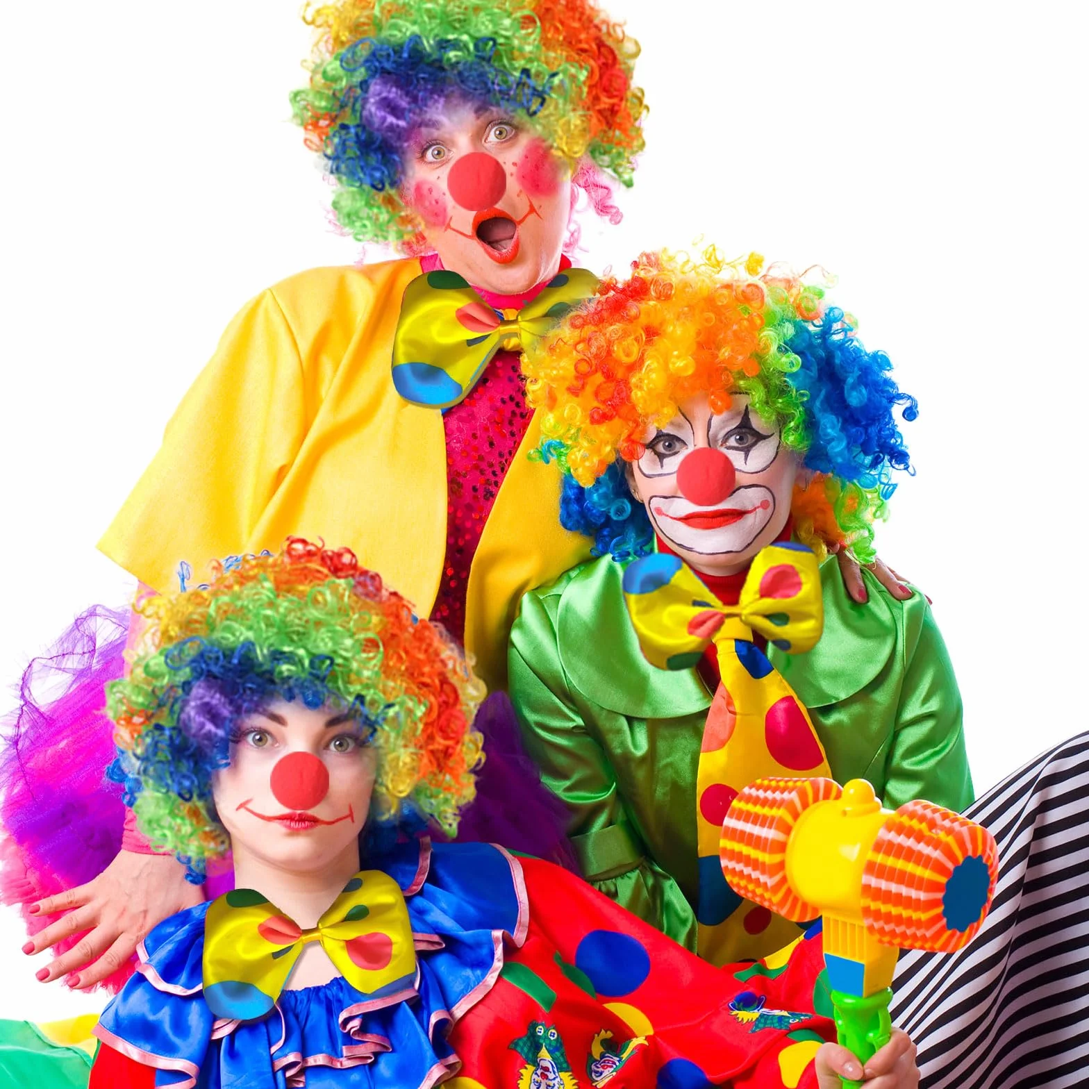 MIVAIUN 4 szt. Peruka Klaun Klaun Nos Klauna Akcesoria do kostiumu Klauna na Wielkanoc Artystyczny Cosplay Kostium karnawałowy JGA Akcesoria do kostiumów (4 sztuki)