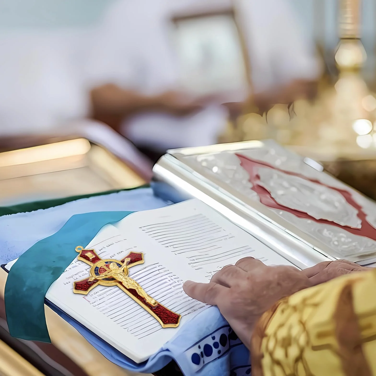 Krzyż św. Benedykta – krzyż ścienny do katolickiej dekoracji domu, medalik św. Benedykta, wiszący krzyż z Jezusem Chrystusem, krucyfiks przebaczenia, modlitwa z medalikiem św. Benedykta, czerwony