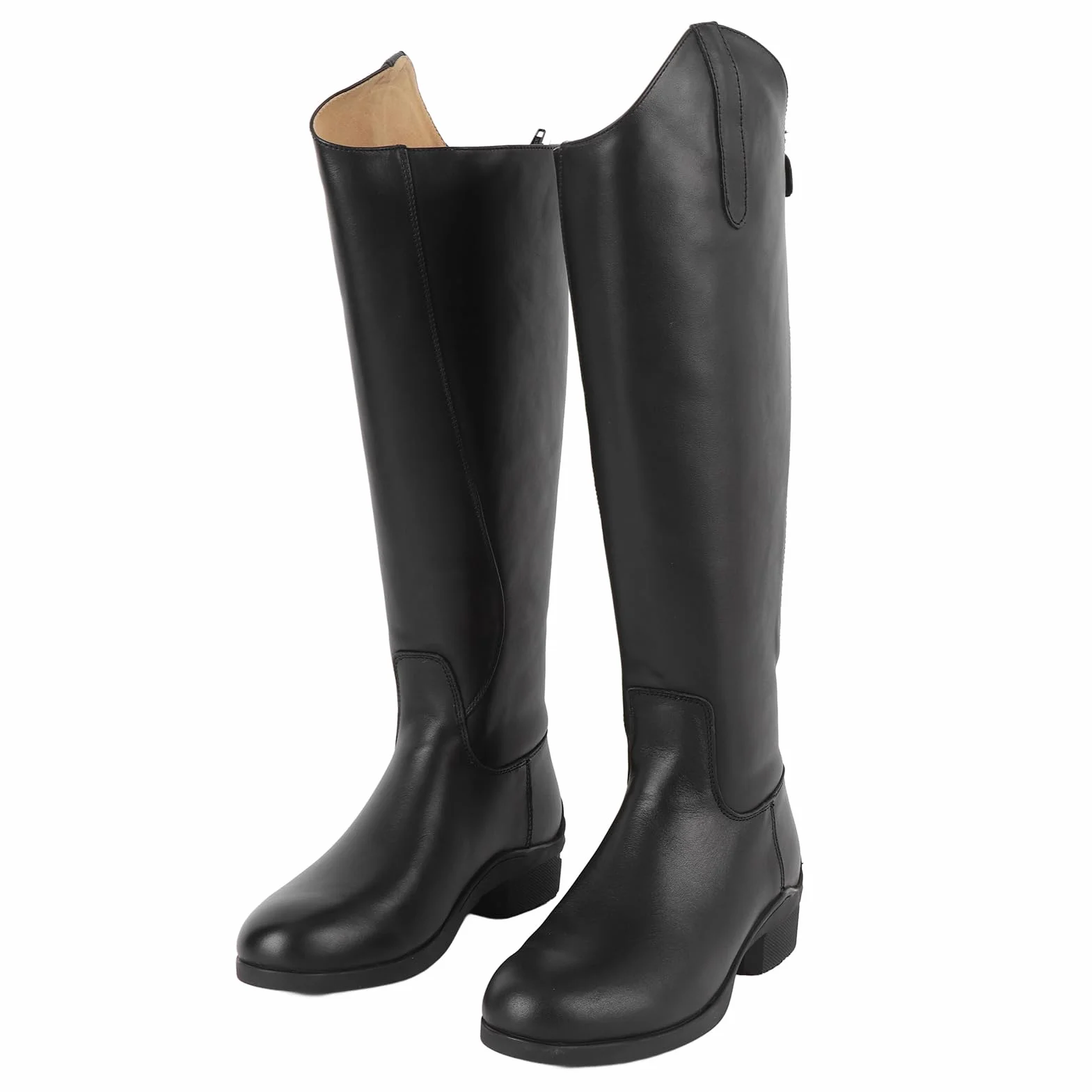 RiToEasysports Wysokie Buty Jeździeckie, Unisex Buty Jeździeckie do Codziennego Treningu z Tylnym Zamkiem Błyskawicznym, Skóra EVA