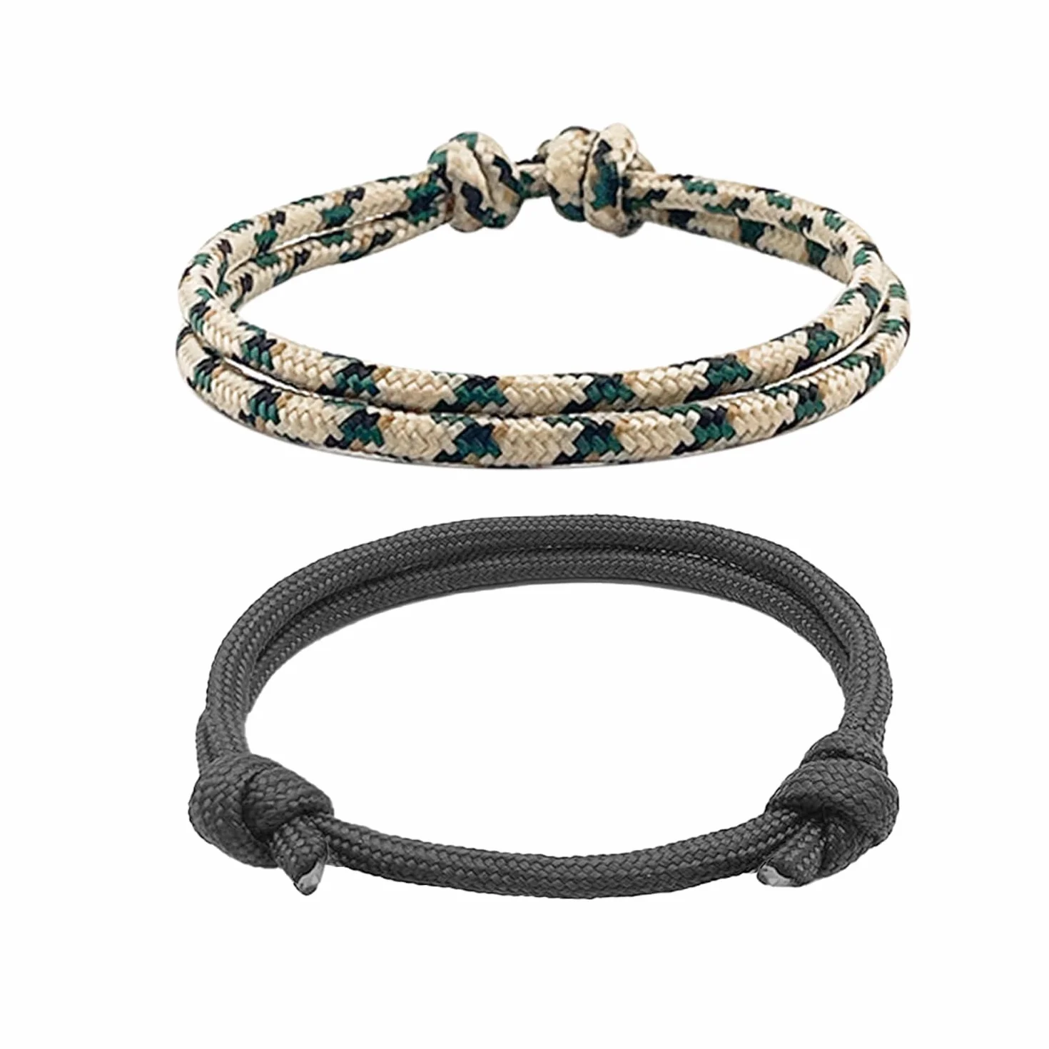 2 plecione smycze, bransoletka Paracord, regulowana i modna bransoletka wielofunkcyjna, nadaje się na kemping i wspinaczkę górską