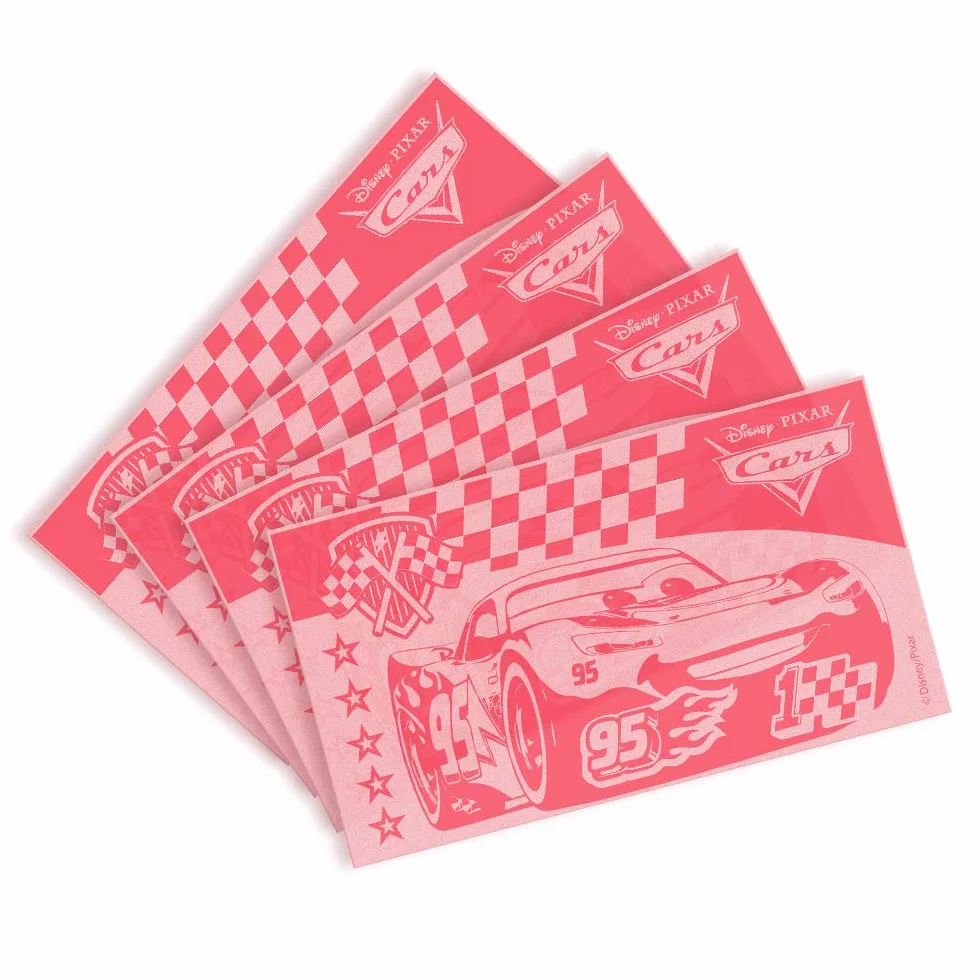 dekora – Skarbonka dla dzieci Cars – plastikowa skarbonka z 12 jadalnymi banknotami z opłatka – 20 cm – trwała i bezpieczna – idealny prezent dla chłopców
