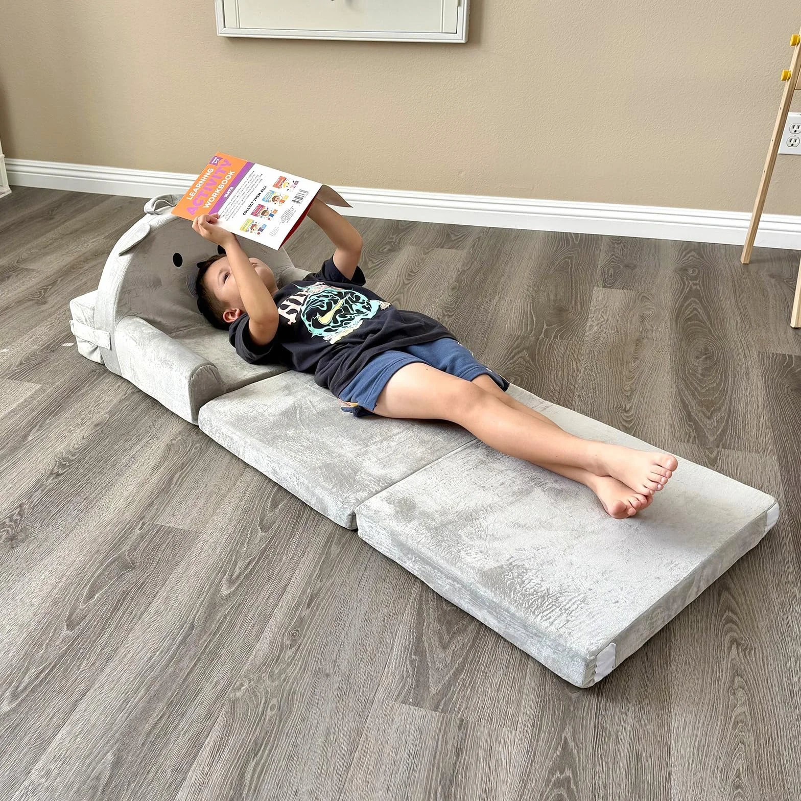 Składane krzesełko dla małych dzieci 2 w 1, rozkładany fotel, mini kanapa, 150 cm, miękki aksamit