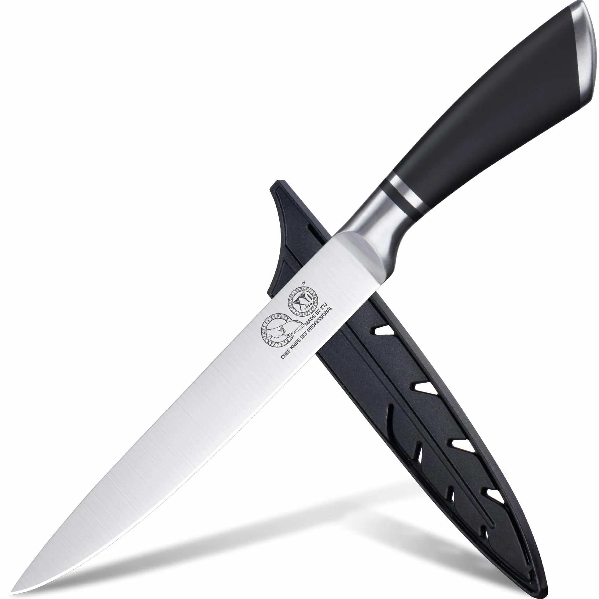 Stainless Steel 8 Inch Brisket Knife with Sheath Professional Chef Kitchen Knife