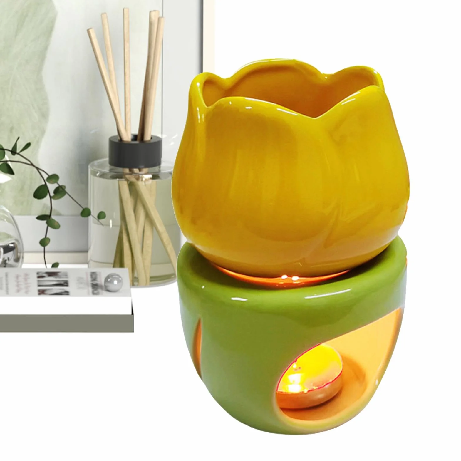 Świecznik na podgrzewacze, ceramiczny palnik olejowy, dyfuzor do świec, topiący wosk, podgrzewacz zapachowy, świecznik, topiący wosk na podgrzewacz, ceramiczny podgrzewacz do świec, palnik olejków