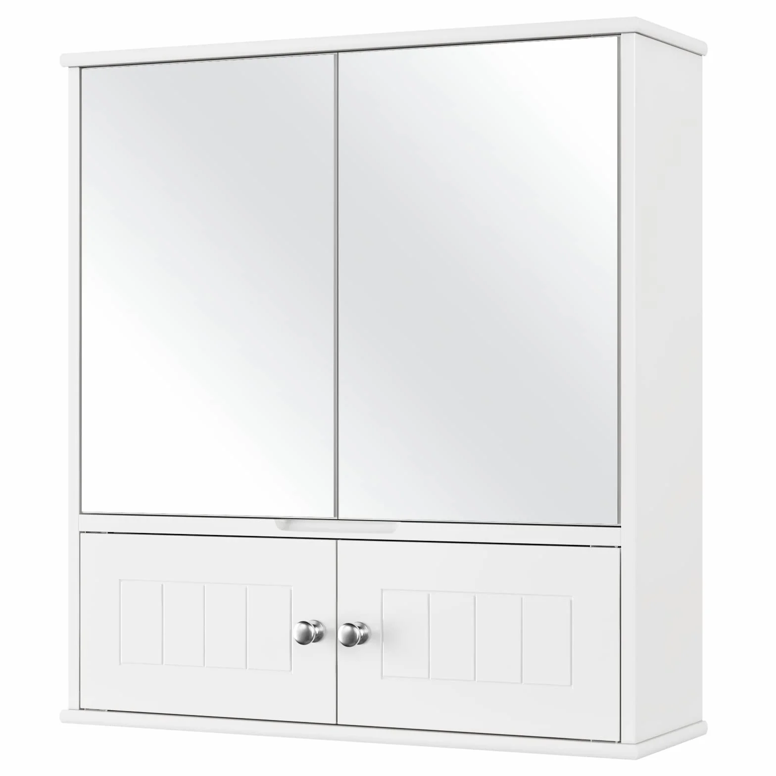 HOCSOK Szafka łazienkowa wisząca z lustrem 60 x 17,5 x 55 cm biała