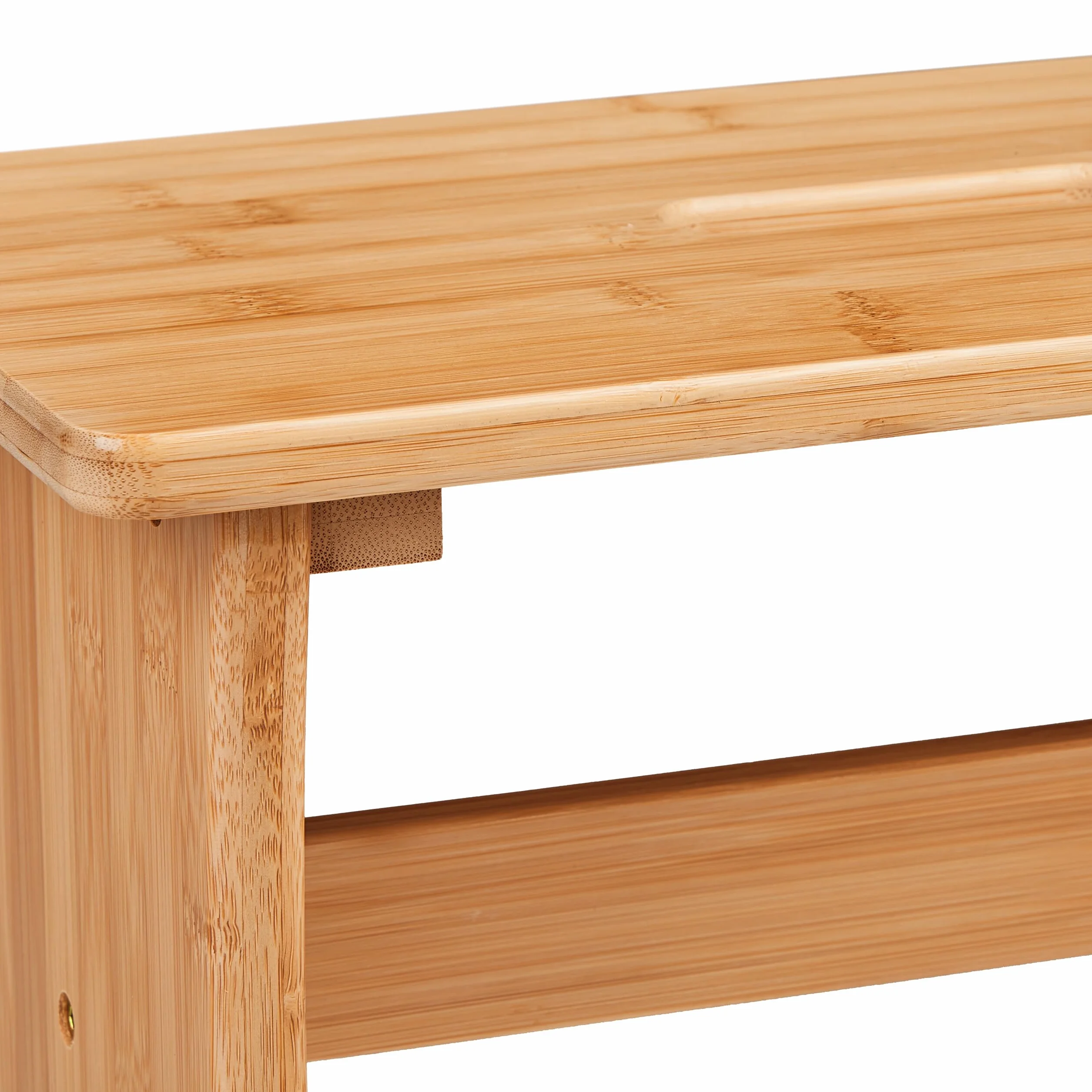 Relaxdays Taboret bambusowy, podnóżek, z wgłębieniem na uchwyt, wys. x gł.: 20,5 x 40 x 22 cm