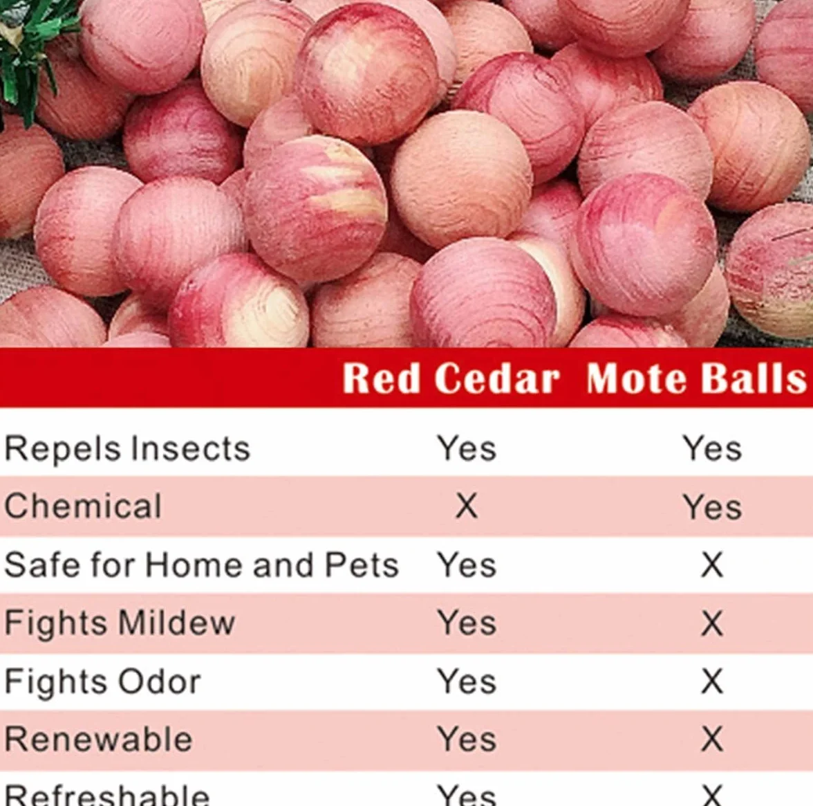 Kulki odstraszające ćmy z drewna cedrowego, 100% naturalne czerwone cedrowe bloki przeciw molom do szafy
