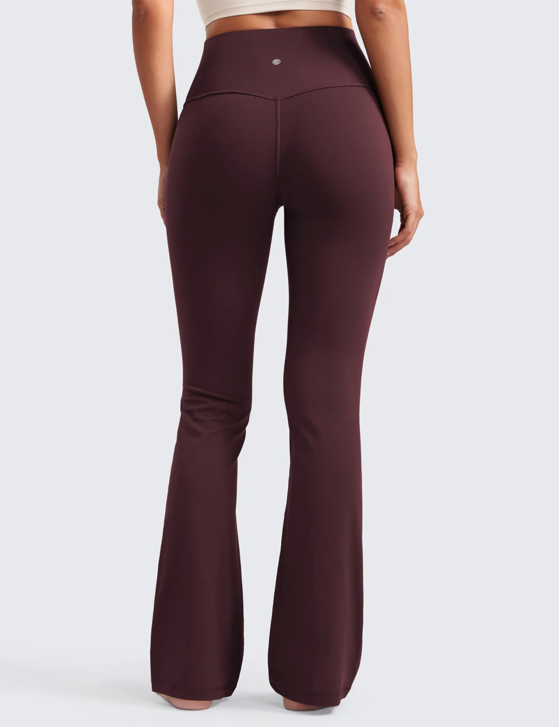 CRZ YOGA Damskie spodnie Butterluxe z wysokim stanem i rozszerzanymi nogawkami do jogi Bootcut z szeroką nogawką i kieszenią Lounge - 77.5cm