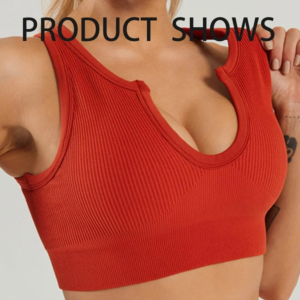Getheyshape Shape Me up Crop Top, Crop Top Nie Nosić Stanika, Bezszwowa Koszulka Sportowa z Dekoltem w kształcie litery U, Crop Top Do Jogi(Black,M)