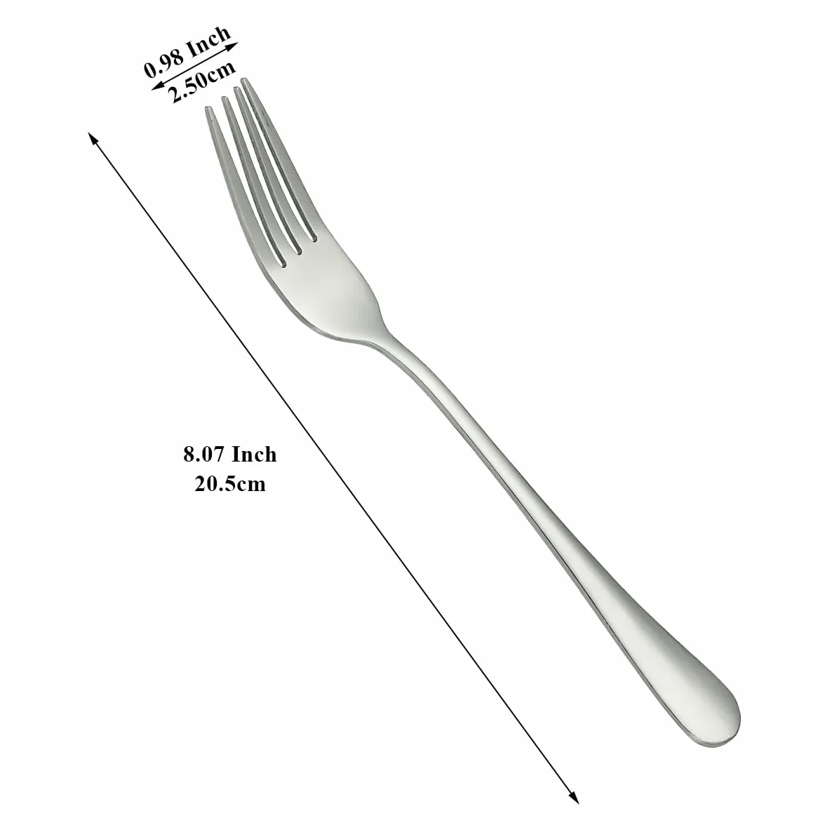 Evanda Widelec obiadowy ze stali nierdzewnej 20,5 cm 12 sztuk polerowanie lustrzane