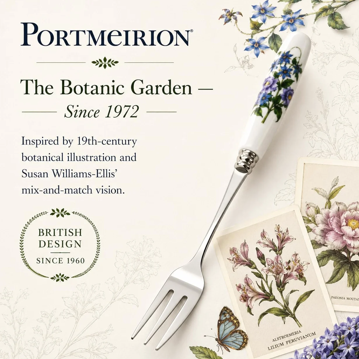 Portmeirion Widelec do ciasta 6-częściowy porcelana wielokolorowy