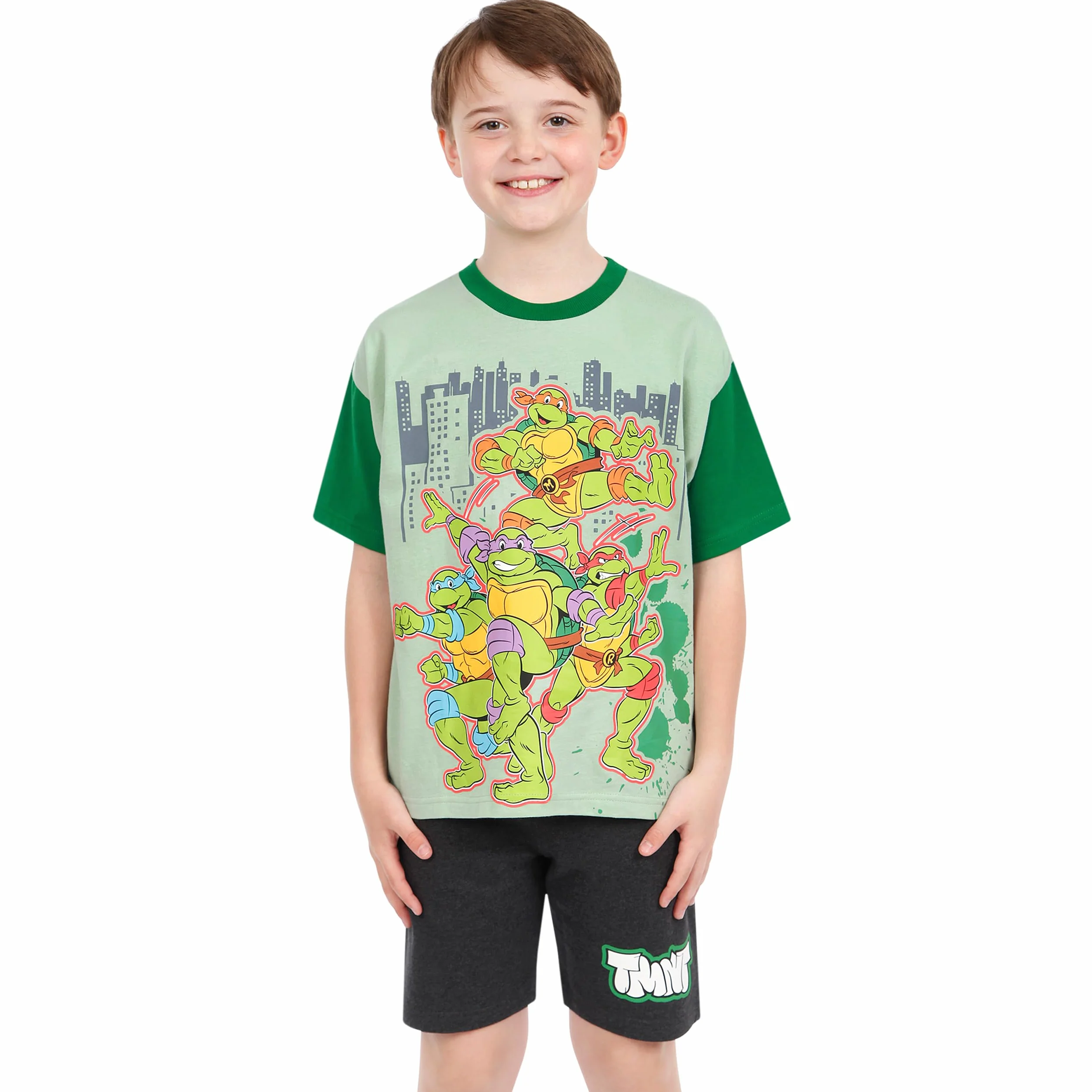 Teenage Mutant Ninja Turtles Koszulka i Szorty | Leonardo, Donatello, Raphael I Michelangelo Zestaw dla Chłopców | TMNT Ubrania Dla Chłopców | Koszulka i Szorty Ninja Dla Dzieci