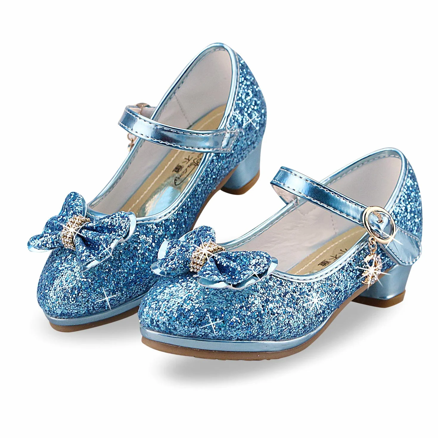 Dziewczęce buty z cekinami, buty na wysokim obcasie, dla małej księżniczki, buty na wysokim obcasie, cosplay, imprezę, czółenka, wesele, urodziny, sukienka