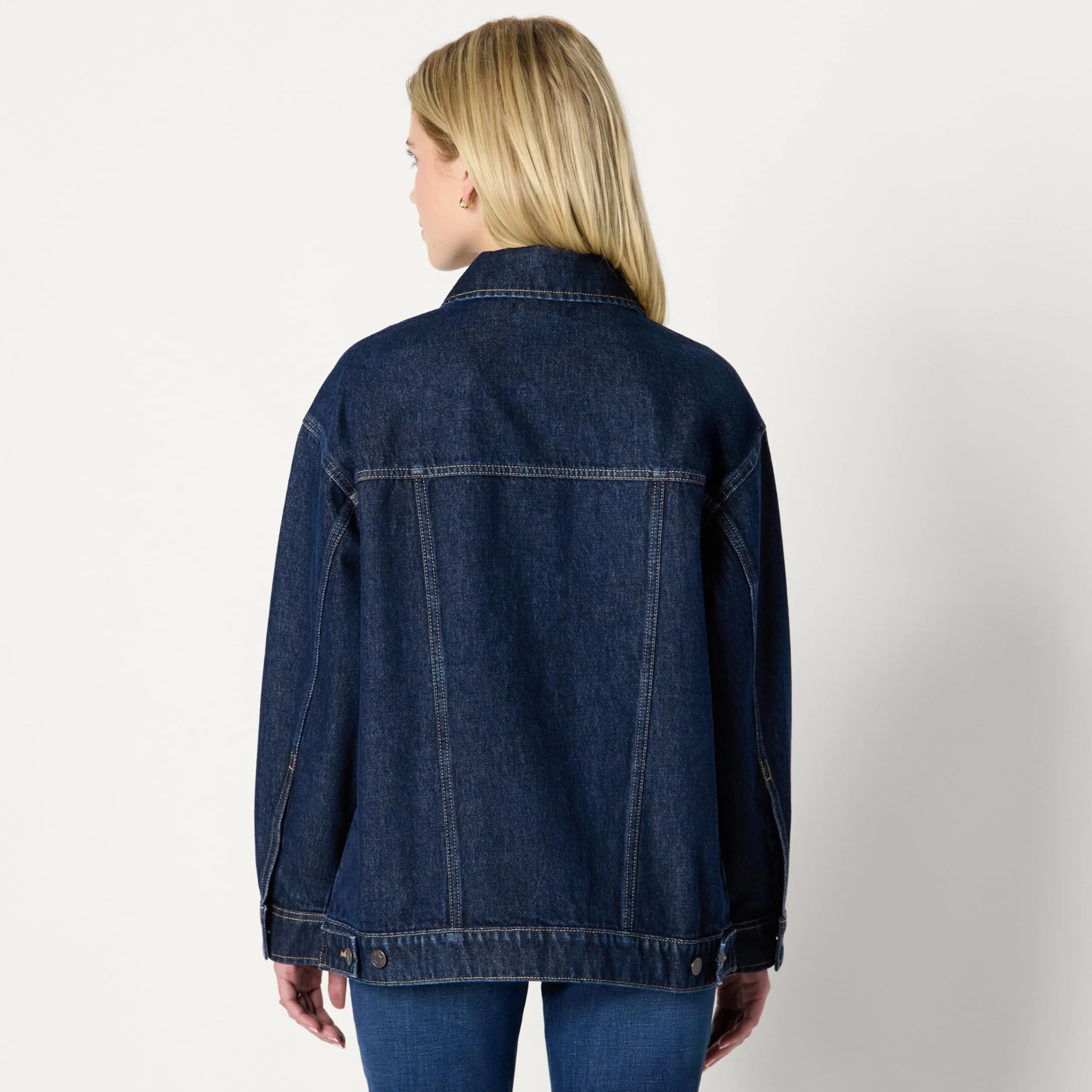 Amazon Essentials Damska kurtka typu trucker Rigid Denim Oversized-Fit