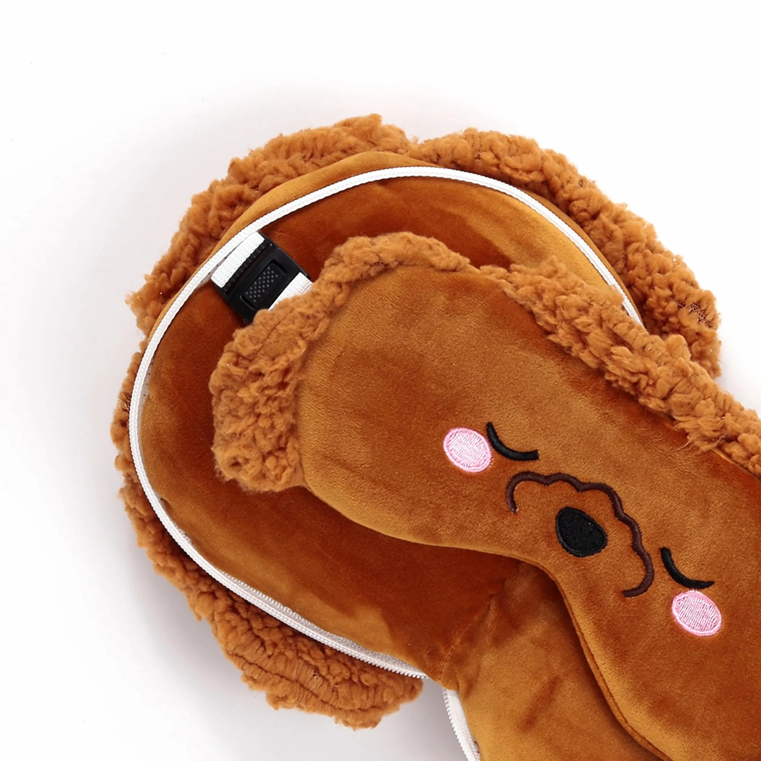 Puckator Poduszka podróżna z maską Relaxeazzz - Gigi Pudel - Miękkie zwierzęta, Wiele, 1 unité (Lot de 1)