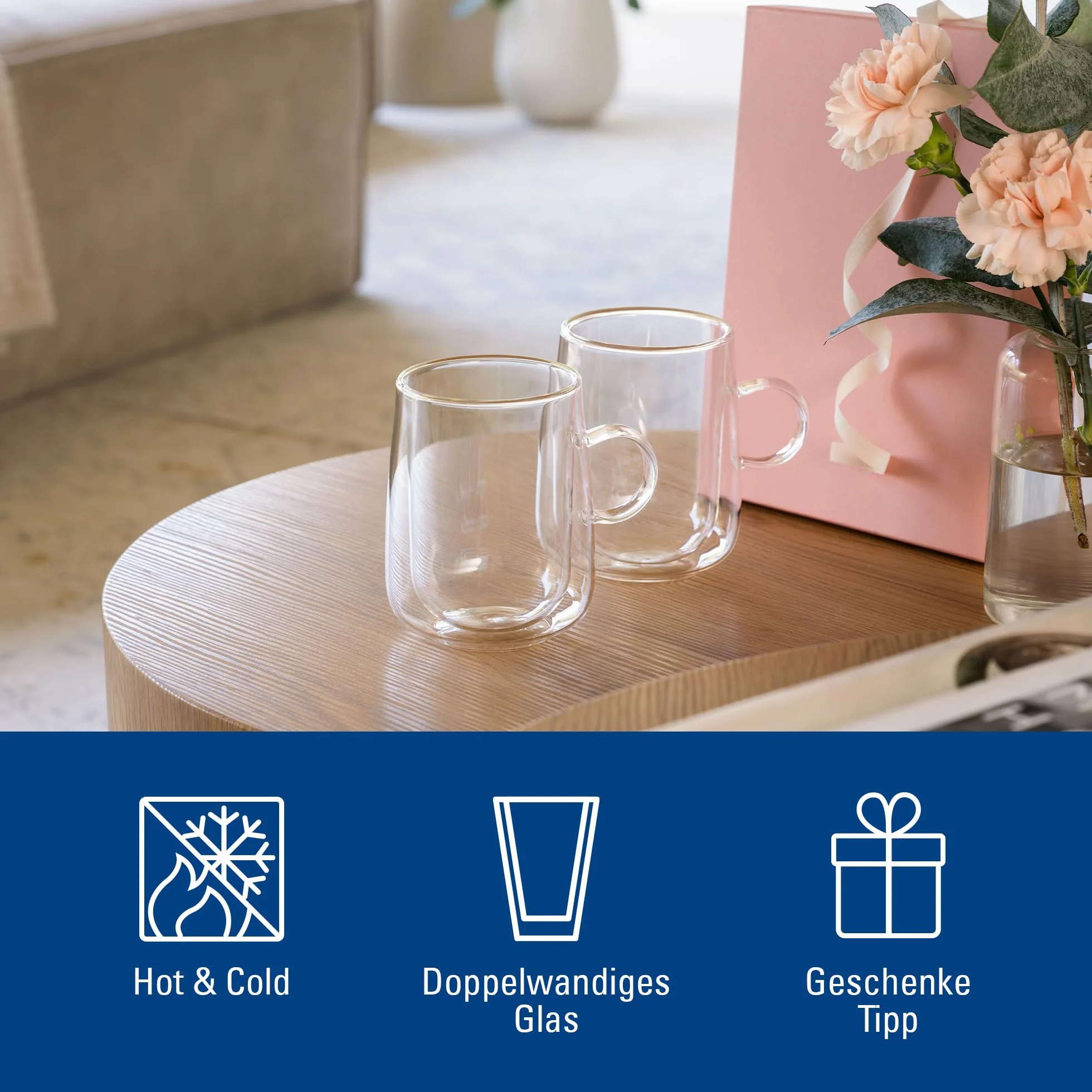 Villeroy & Boch Artesano Hot&Cold Beverages szklanka do latte macchiato zestaw 2 szt 250 ml szkło borokrzemowe zmywarka mikrofala