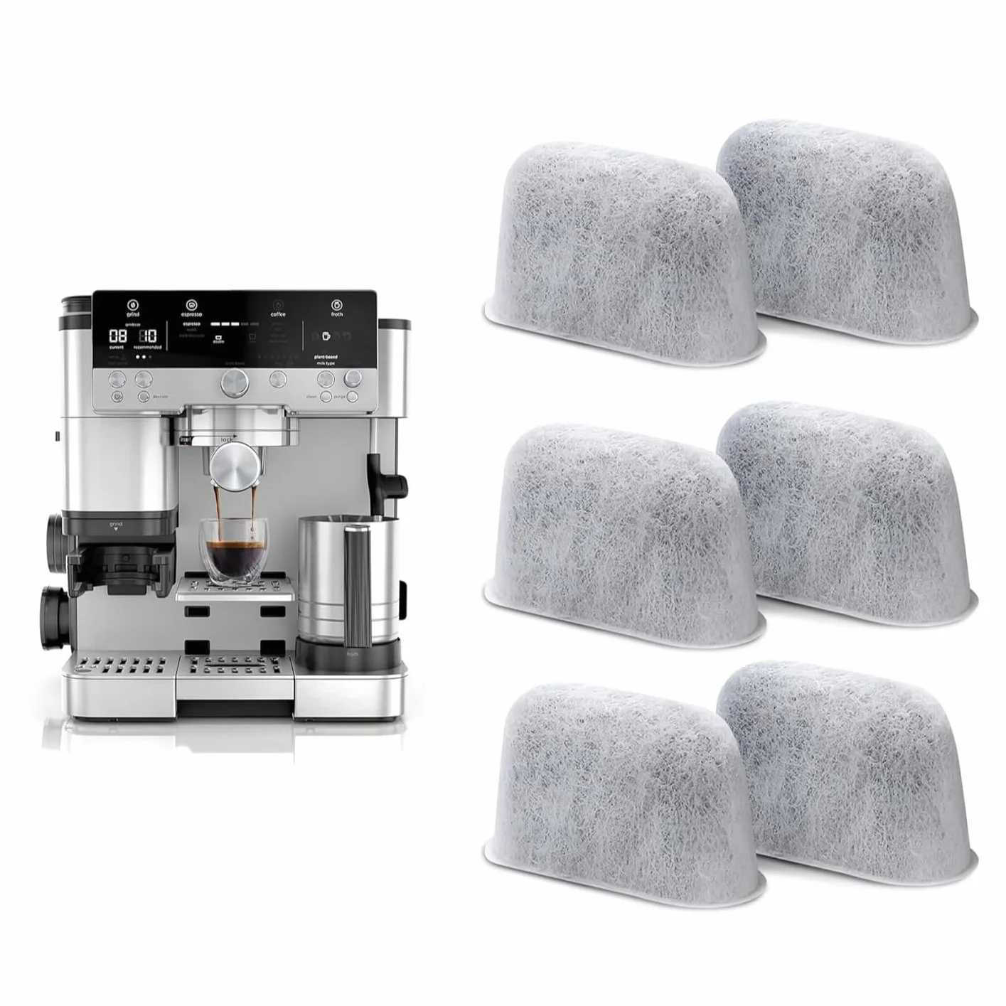 VOSSOT Filtr do wody do ekspresu do kawy Ninja ES601/701 – filtr z węglem aktywnym z kokosa, 6 sztuk filtrów zapasowych, poprawia smak kawy i pielęgnację ekspresu