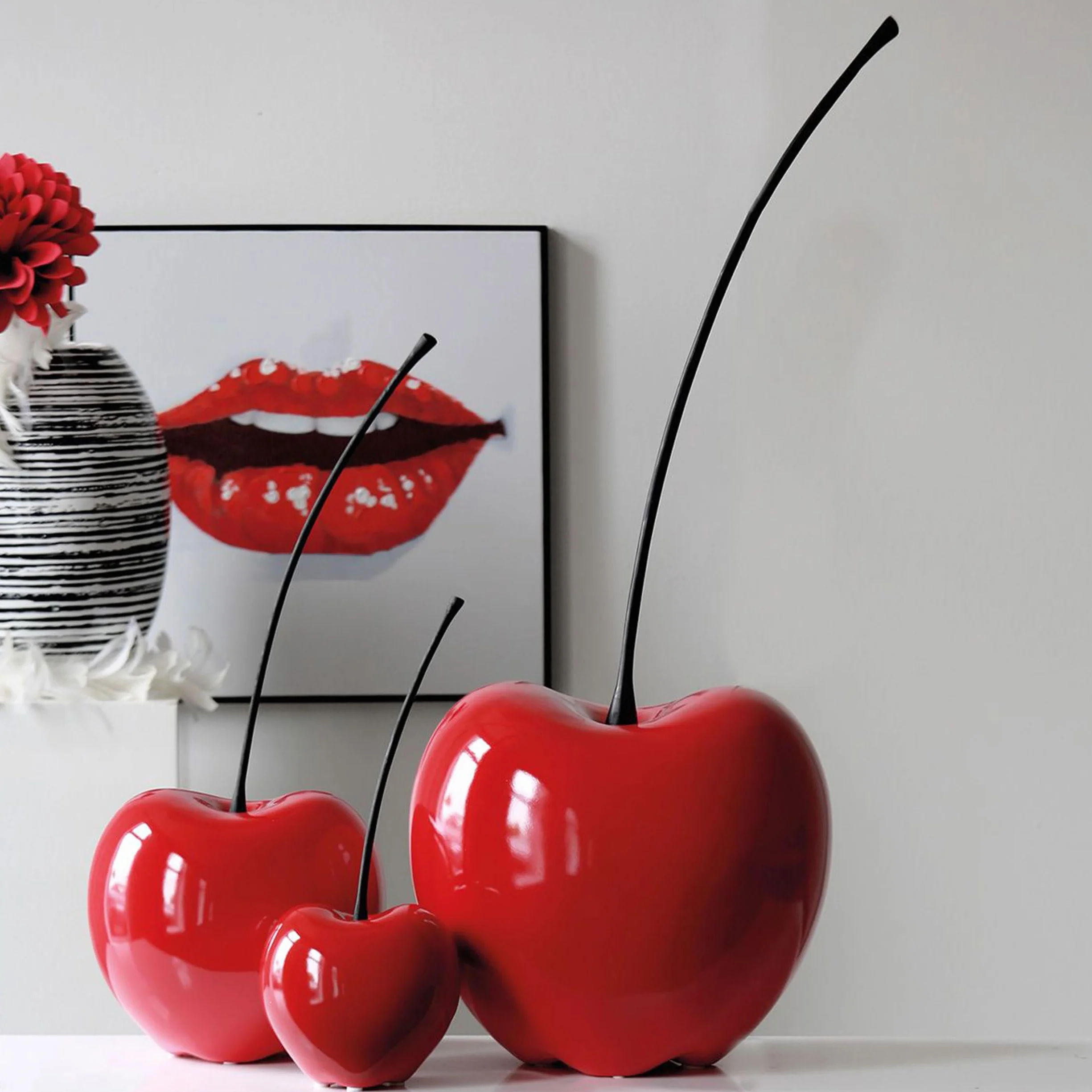Casablanca 36407 Sculpture Wiśnia Passion Ceramika Czerwona 60 x 25 cm