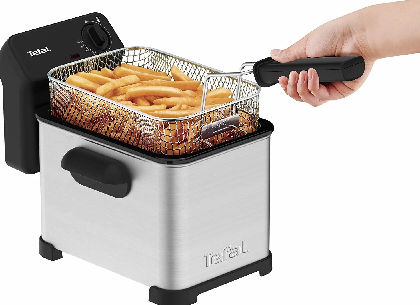 Tefal Family Pro Access frytkownica 4,0 l, 3000 W, półprofesjonalna z olejem, wyjmowany pojemnik na olej, technologia stref chłodzenia, łatwe czyszczenie, chrupiące frytki, stal nierdzewna, czarna,