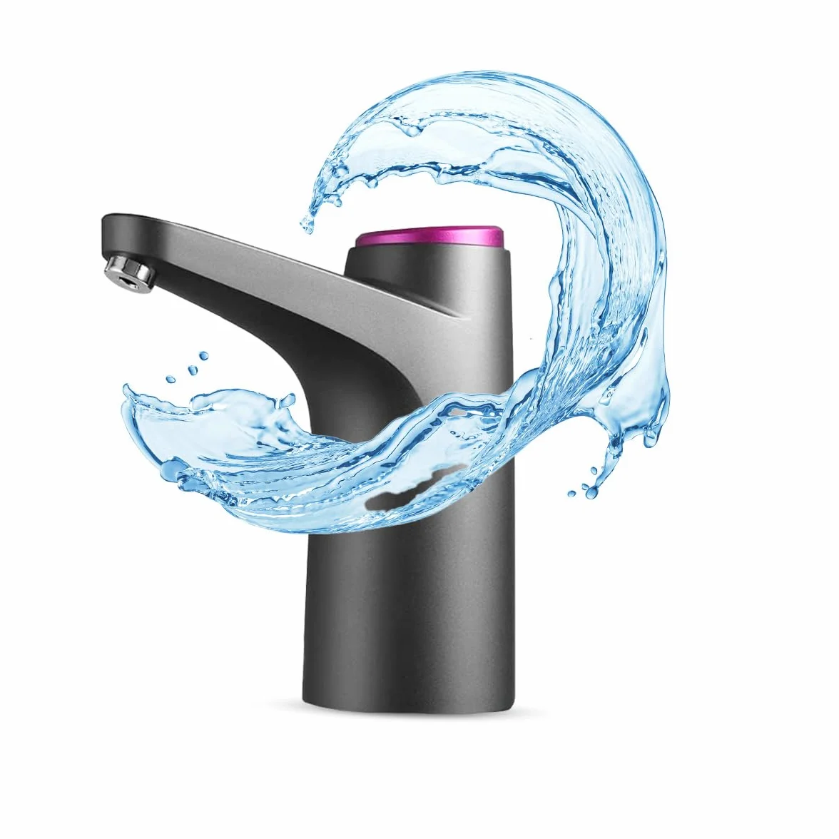 NK Waterdispenser LED Indicator USB Oplaadbare 1200 mAh Batterij Silicone Compatibel 4,5L-18,9L Zwart
