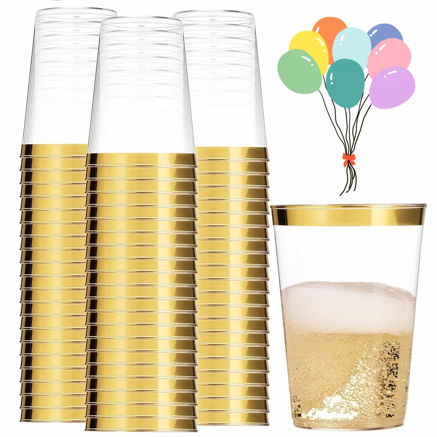 Plastikowe kubki 50 sztuk 280 ml wielokrotnego użytku eleganckie kieliszki do wina