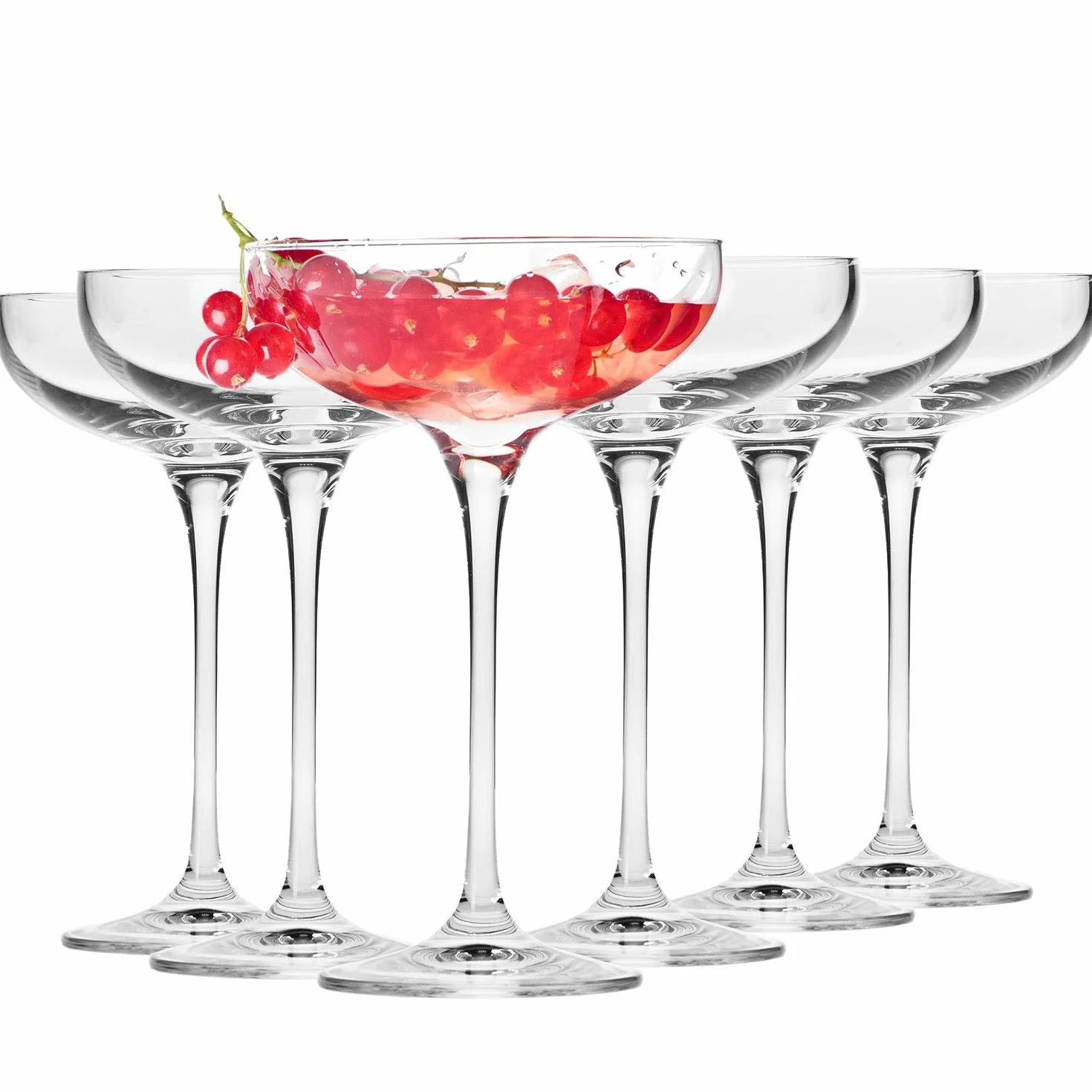 Krosno Czarki i kieliszki do szampana Komplet 6 sztuk 240 ml Harmony Bezołowiowe szkło kryształowe