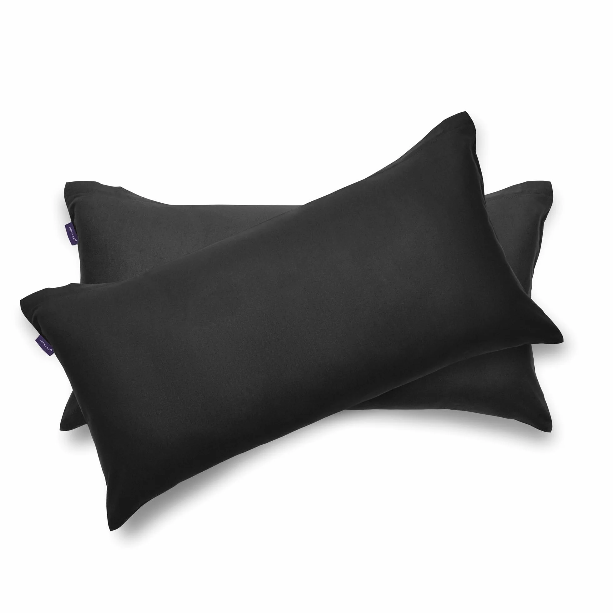 Poszewki na poduszki ze 100% bawełny 40 x 80 cm czarne zestaw 2 szt.